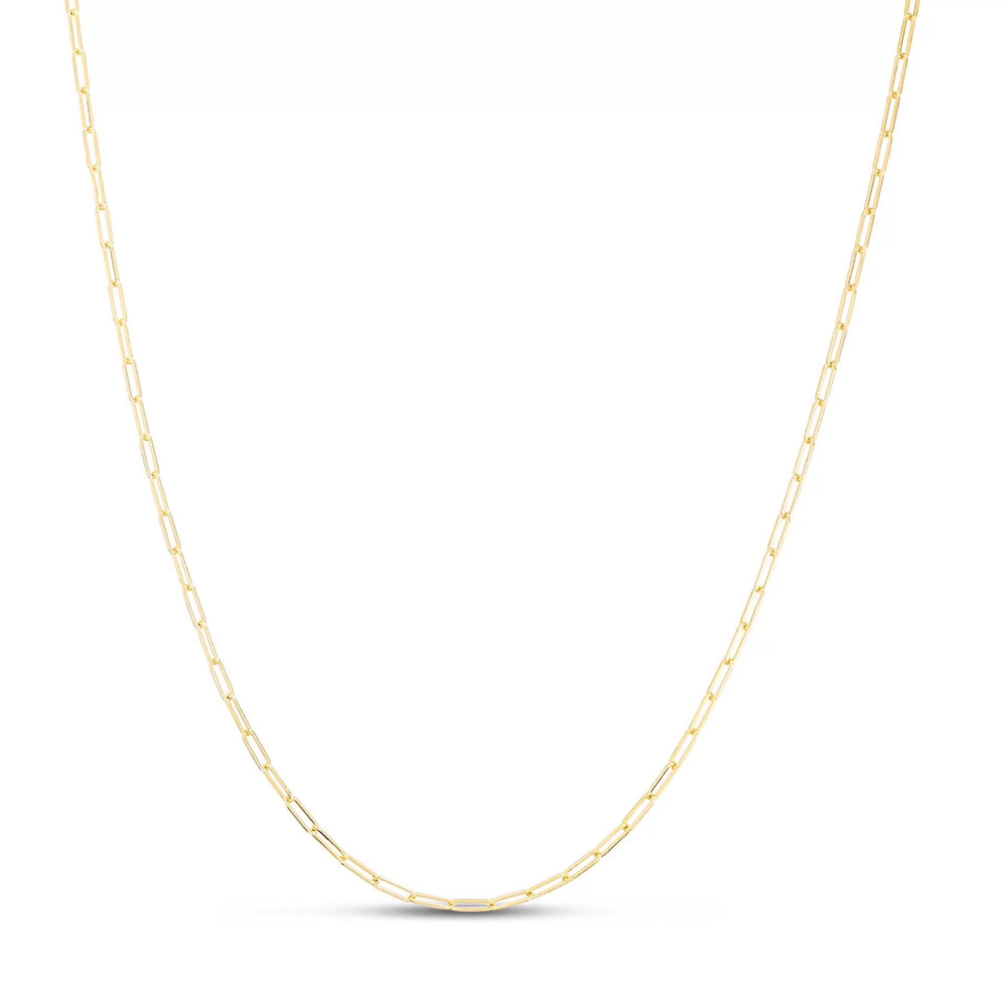 Necklaces & Pendants^* Adjustable Paperclip Chain Necklace In 14K Yellow Gold, 1.5Mm, 22"