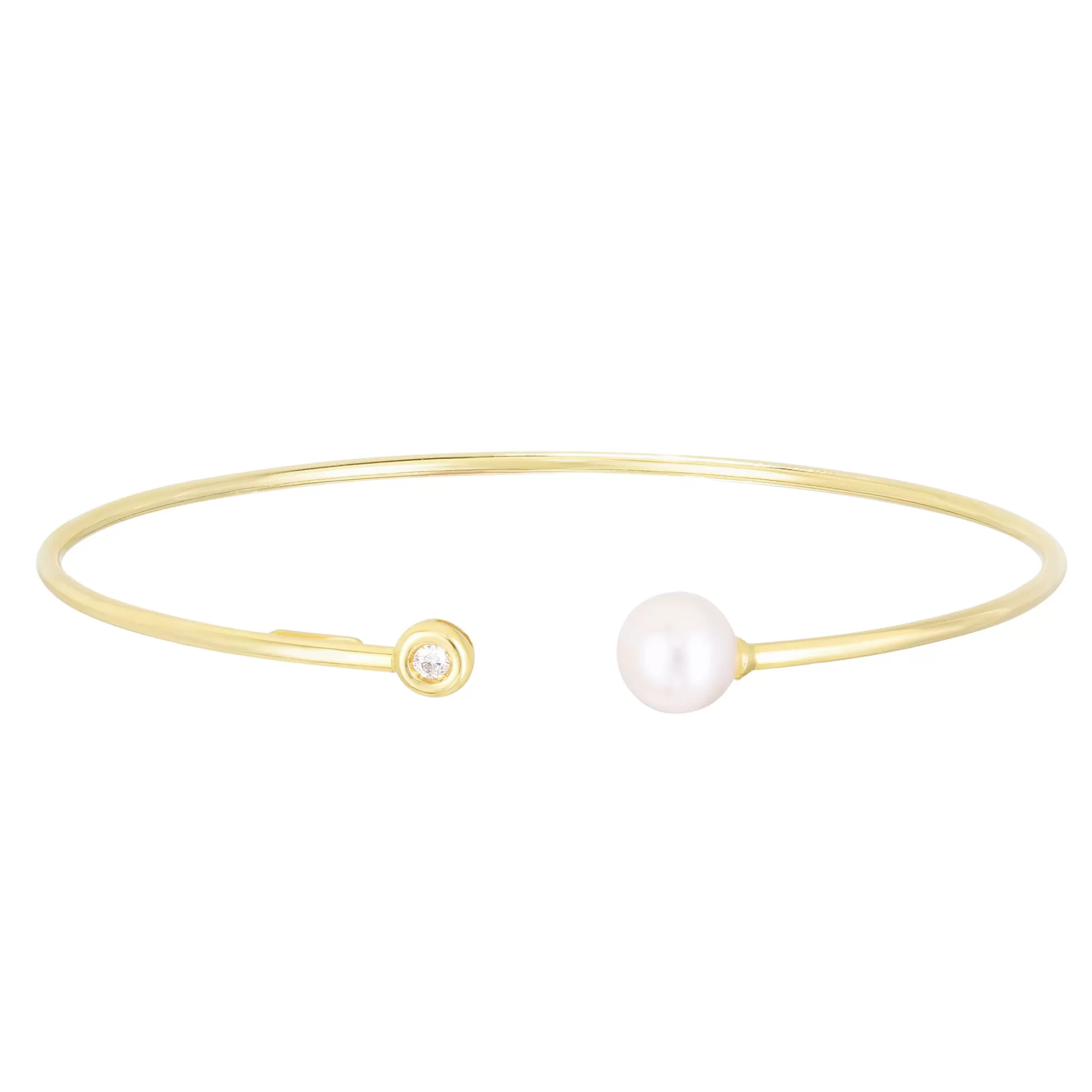 Bracelets^* Akoya Pearl & Diamond Cuff Bracelet In 14K Yellow Gold