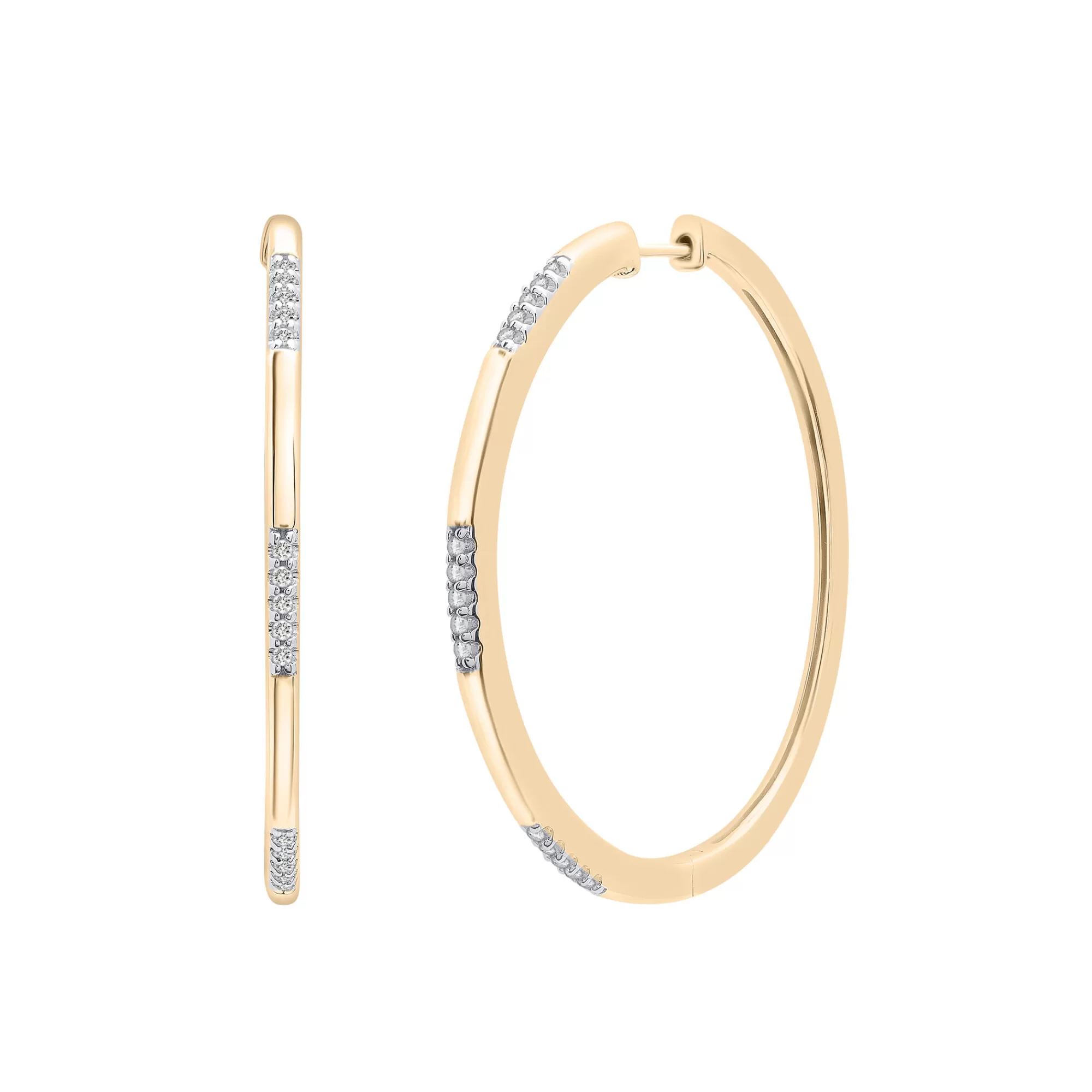 Earrings^Laure by Aurate Alternating Diamond Bar Hoop Earring In Vermeil (1/5 Ct. Tw.)