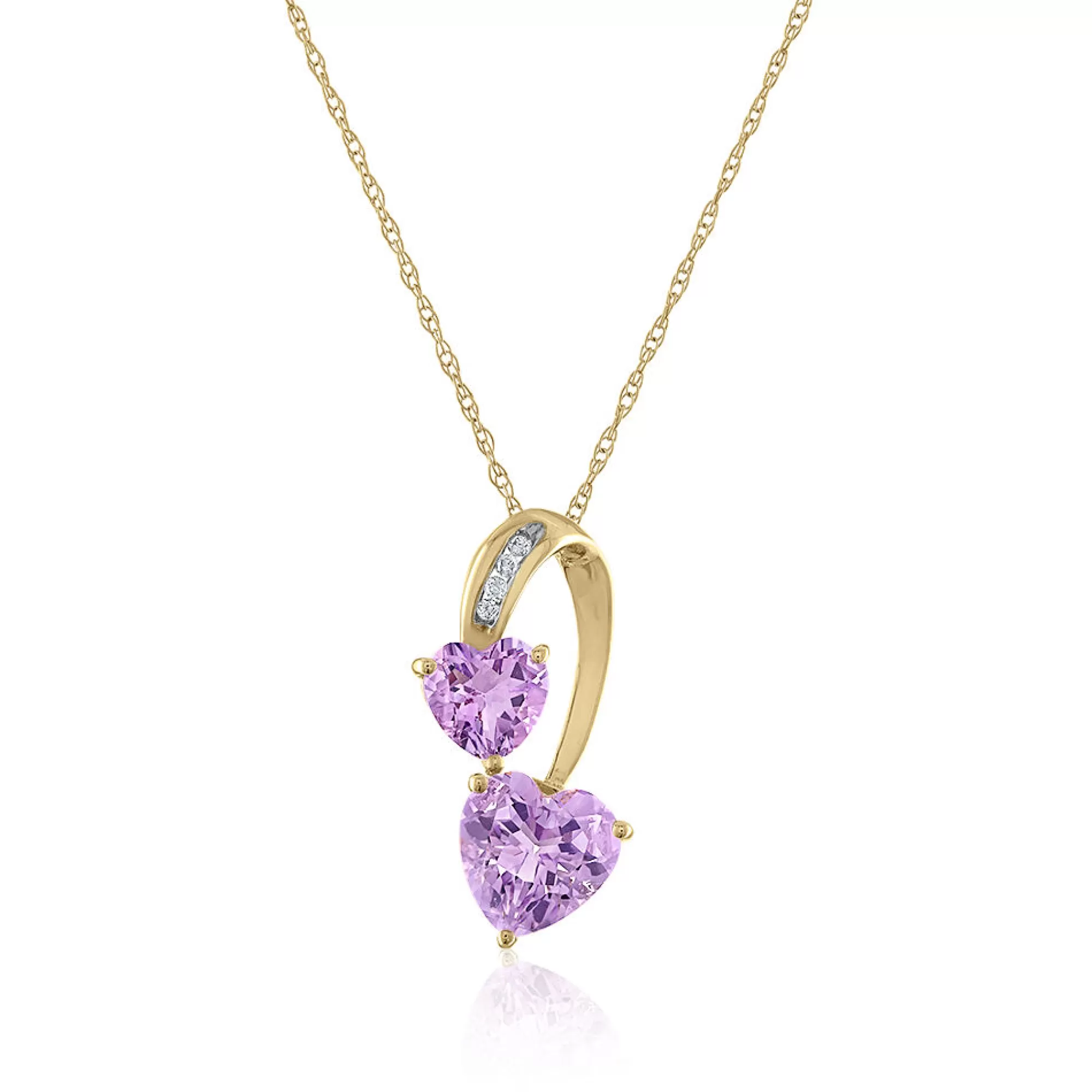 Necklaces & Pendants^* Amethyst & Diamond Accent Pendant In 14K Yellow Gold