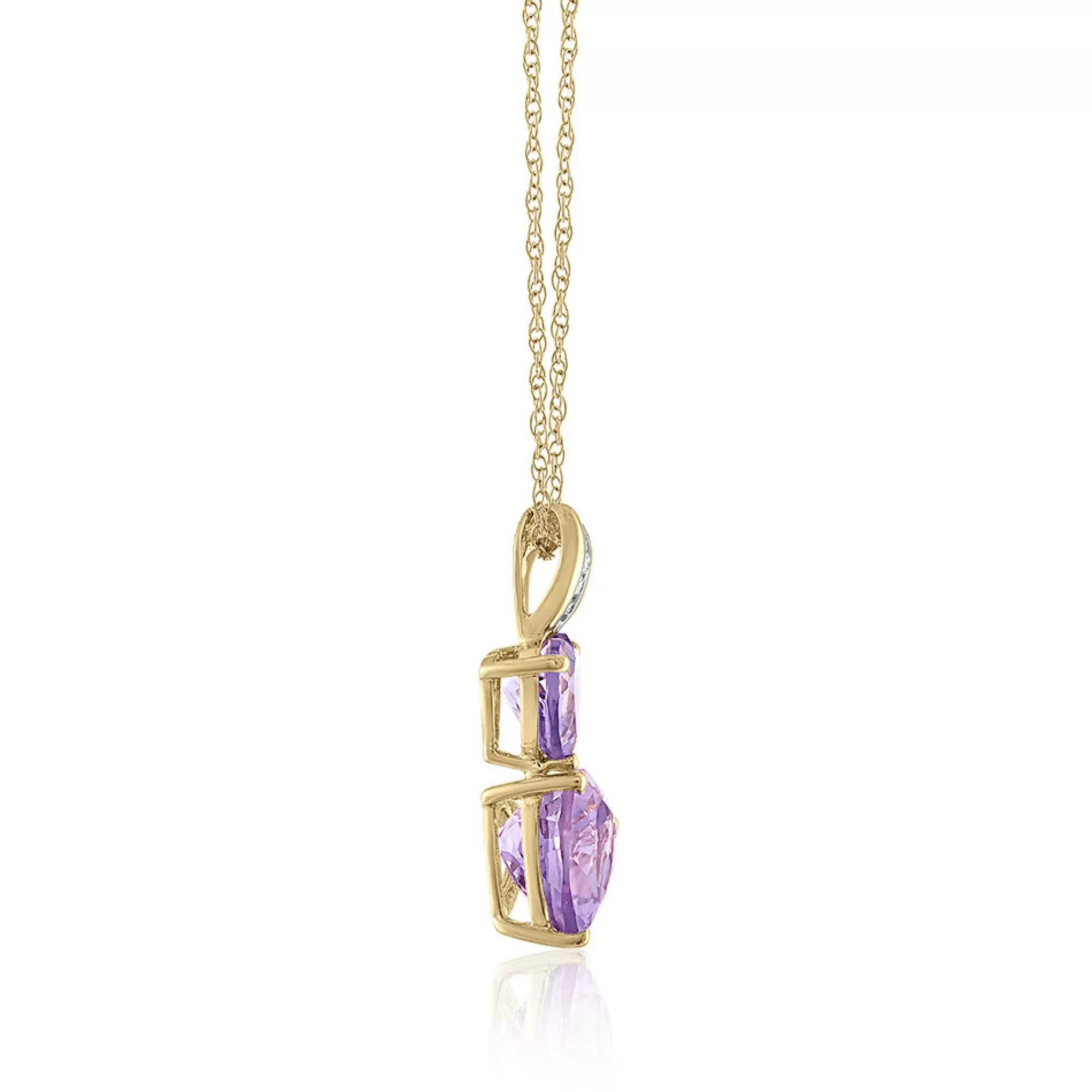 Necklaces & Pendants^* Amethyst & Diamond Accent Pendant In 14K Yellow Gold