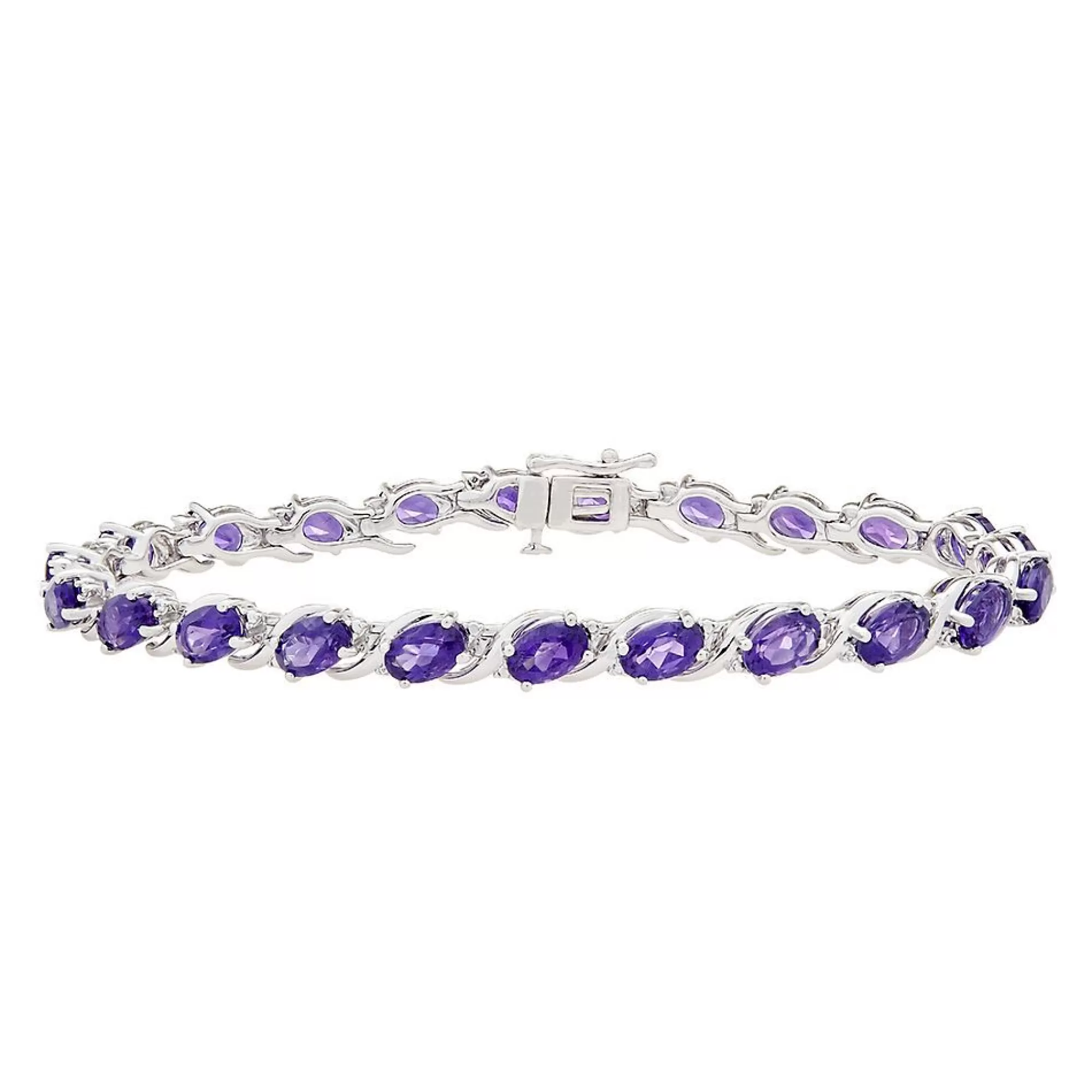 Bracelets^Layering & Stacking Amethyst & Diamond Bracelet In Sterling Silver