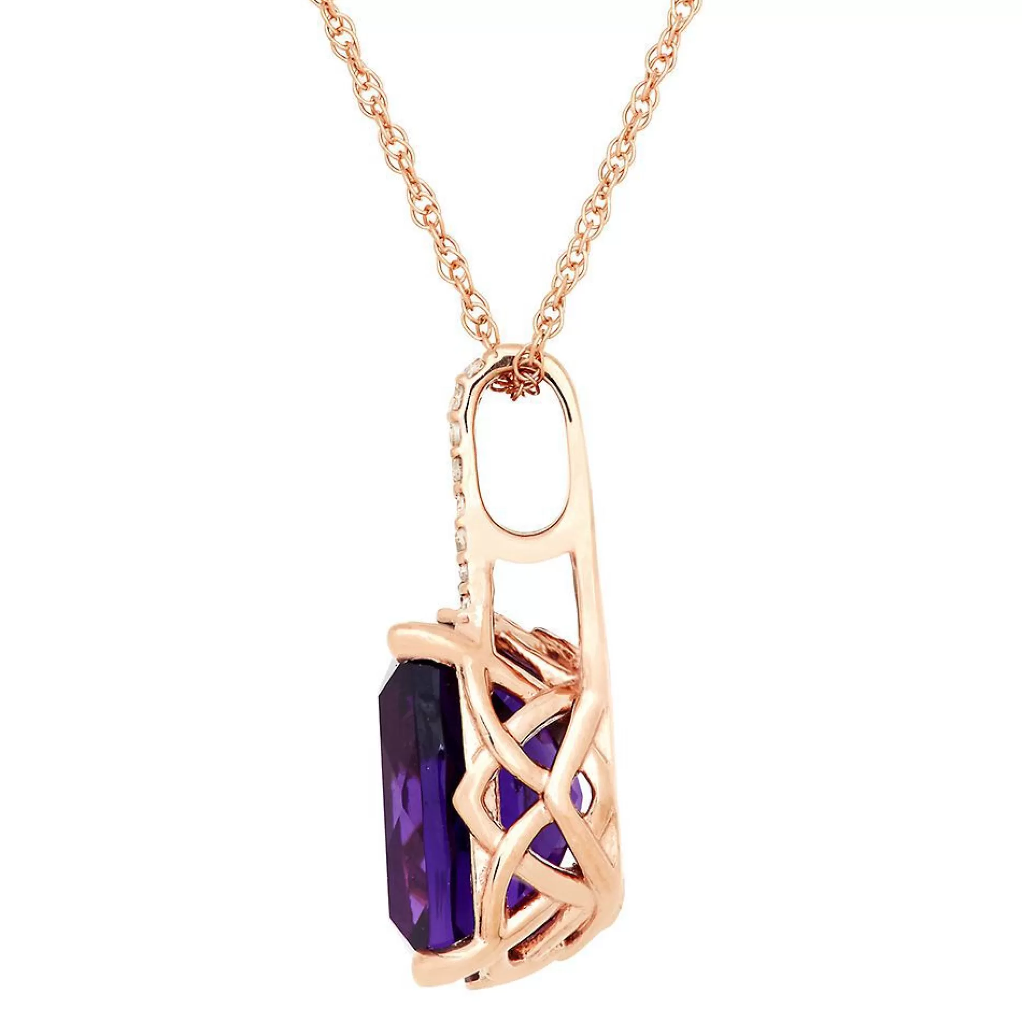 Necklaces & Pendants^* Amethyst & Diamond Pendant In 10K Rose Gold