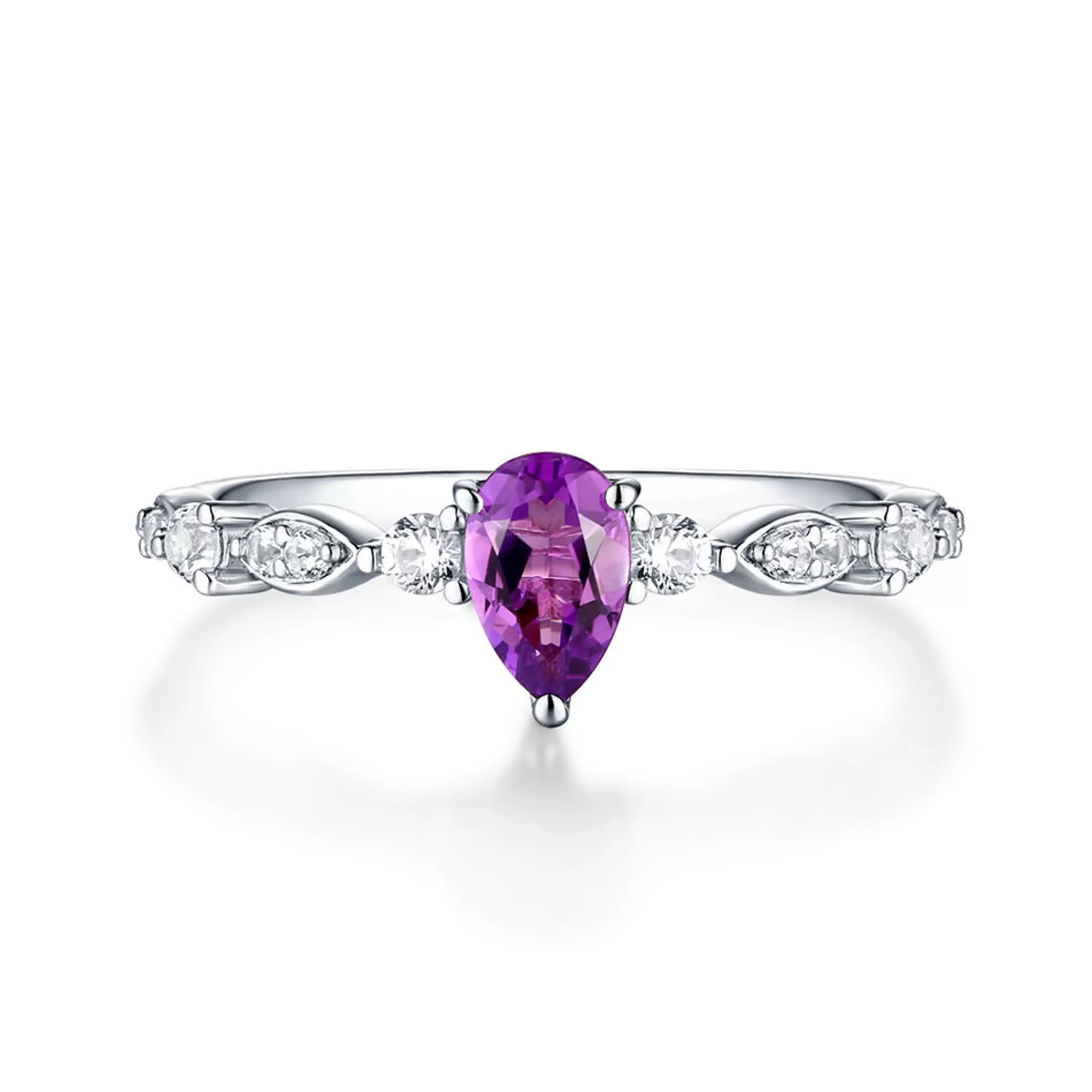 Rings^Layering & Stacking Amethyst & Lab Created White Sapphire Ring In Sterling Silver