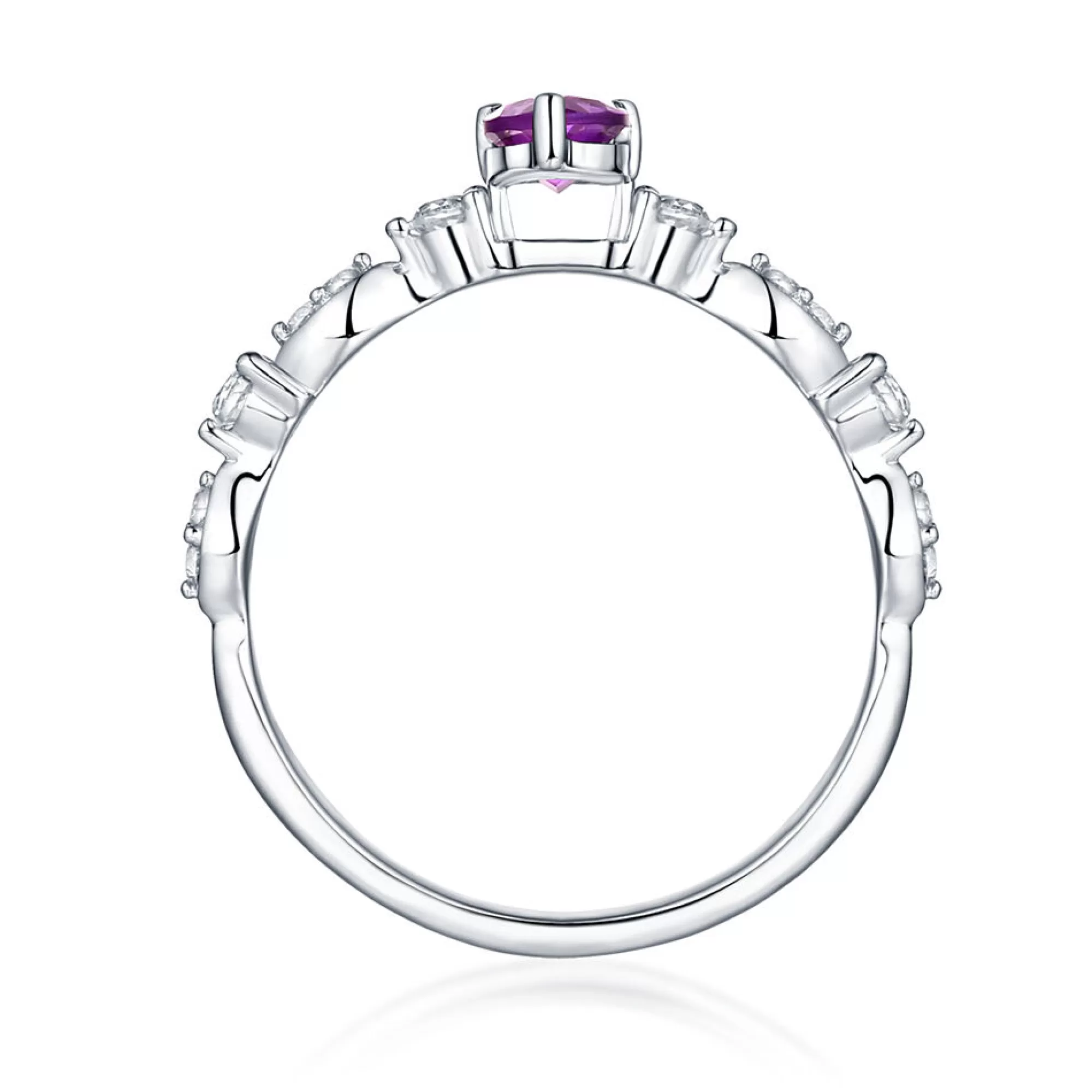 Rings^Layering & Stacking Amethyst & Lab Created White Sapphire Ring In Sterling Silver