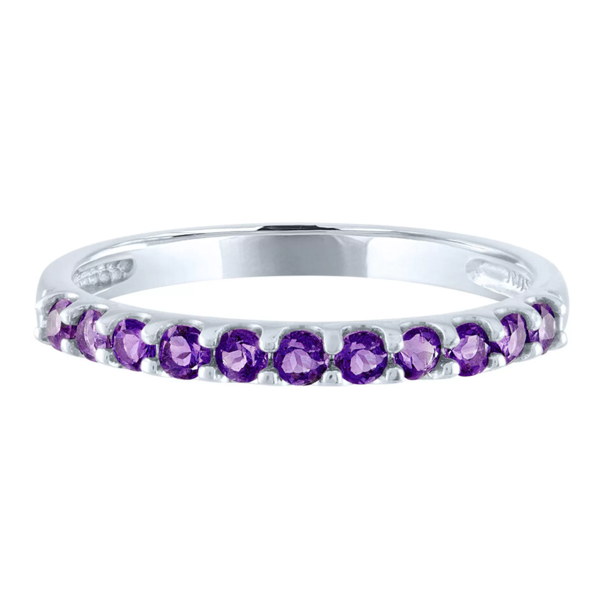 Rings^* Amethyst Stacking Ring In 10K White Gold