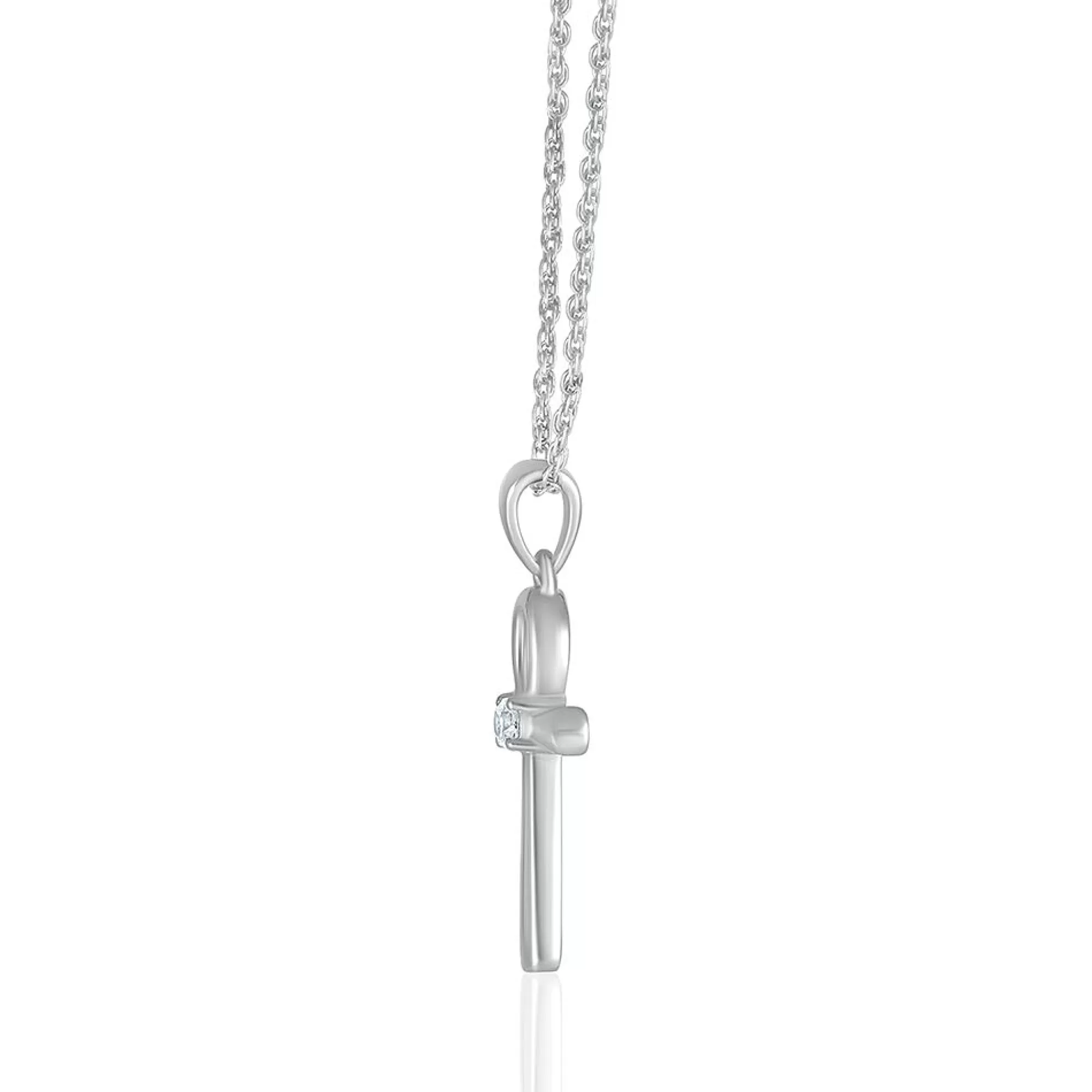 Necklaces & Pendants^Layering & Stacking Ankh Pendant With Diamond Accent In 10K White Gold