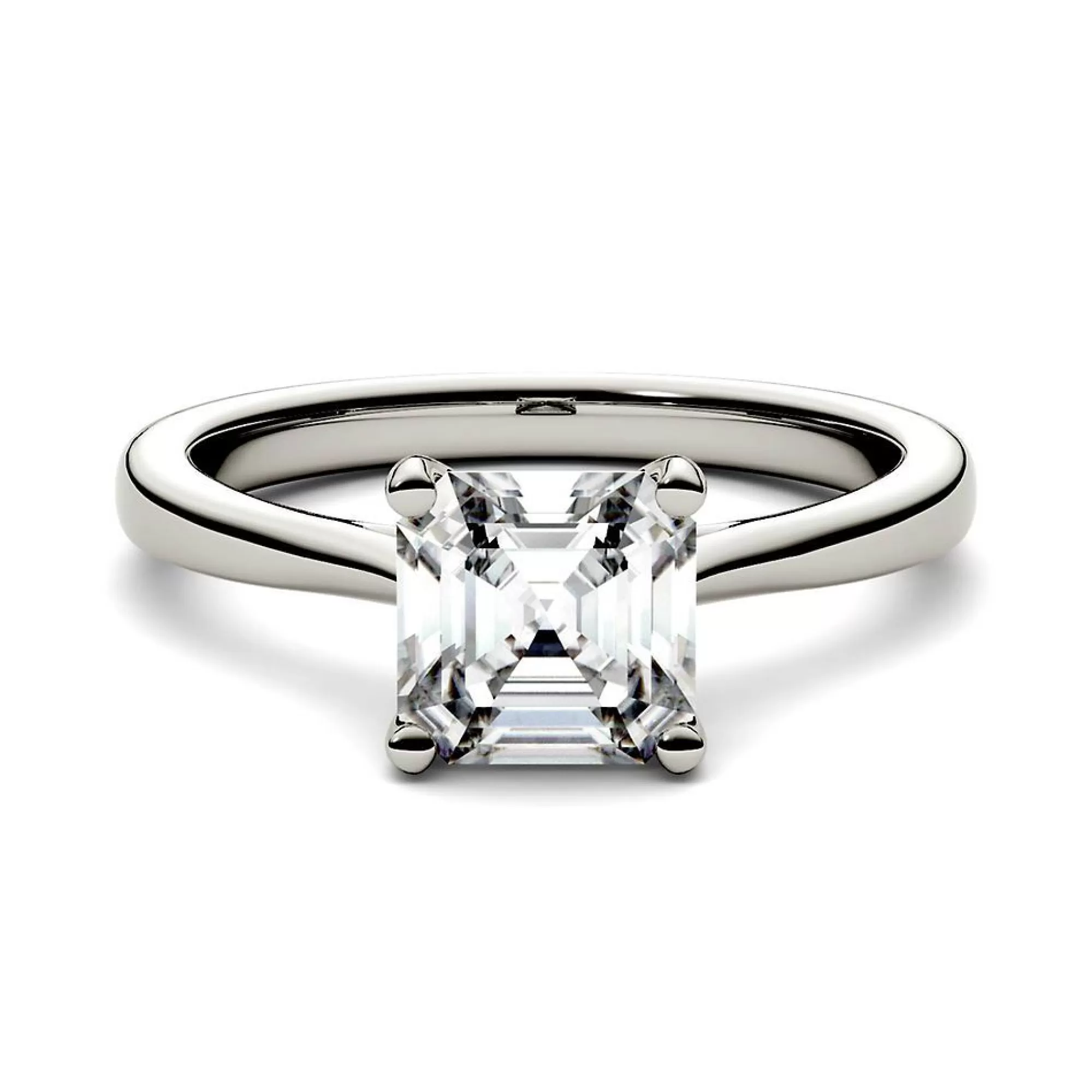 Rings^Charles & Colvard-Forever One™ Asscher-Cut Moissanite Ring In 14K White Gold (1 1/3 Ct. Tw.)