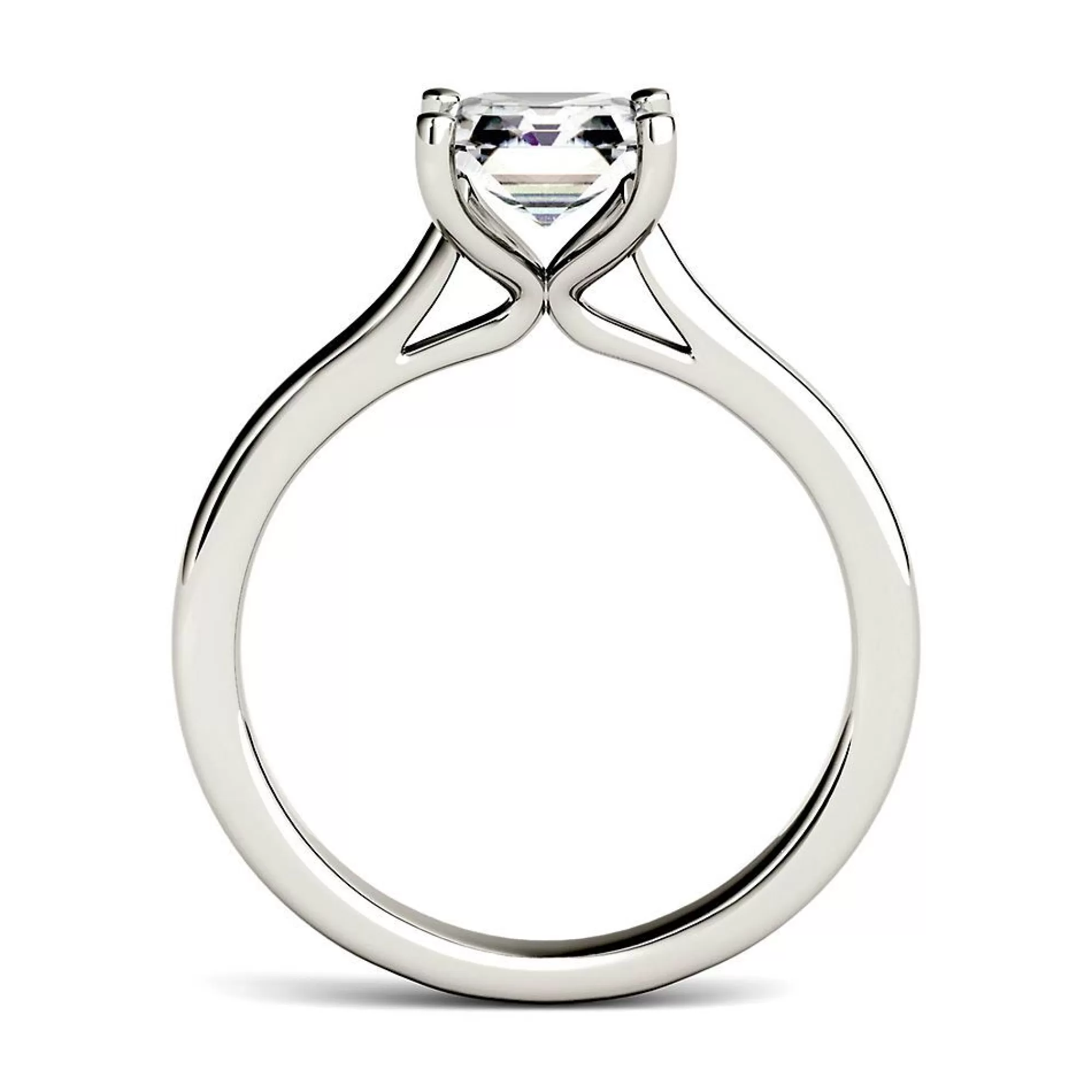 Rings^Charles & Colvard-Forever One™ Asscher-Cut Moissanite Ring In 14K White Gold (1 1/3 Ct. Tw.)