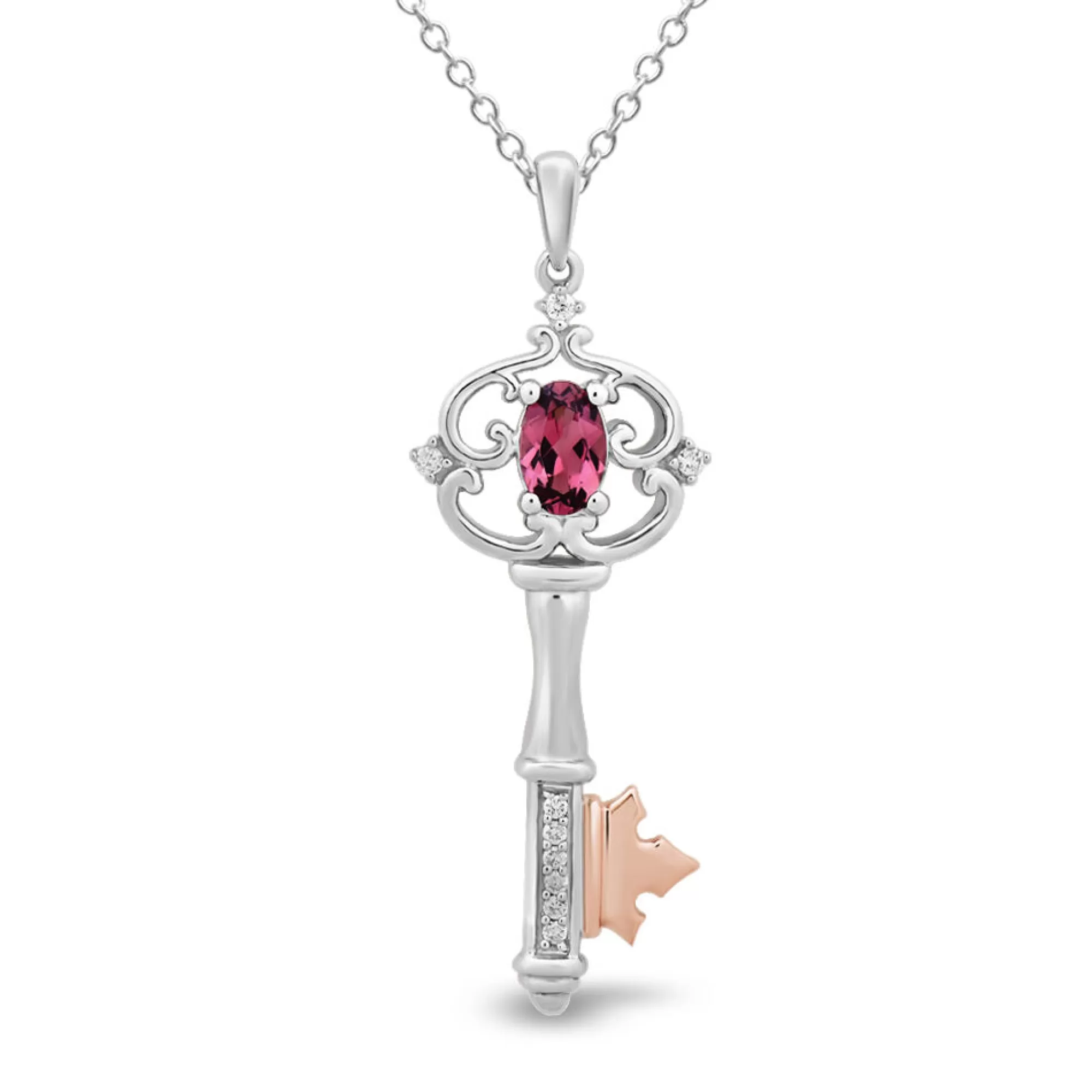 Necklaces & Pendants^Enchanted Disney Aurora Key Pendant With Pink Tourmaline In Sterling Silver