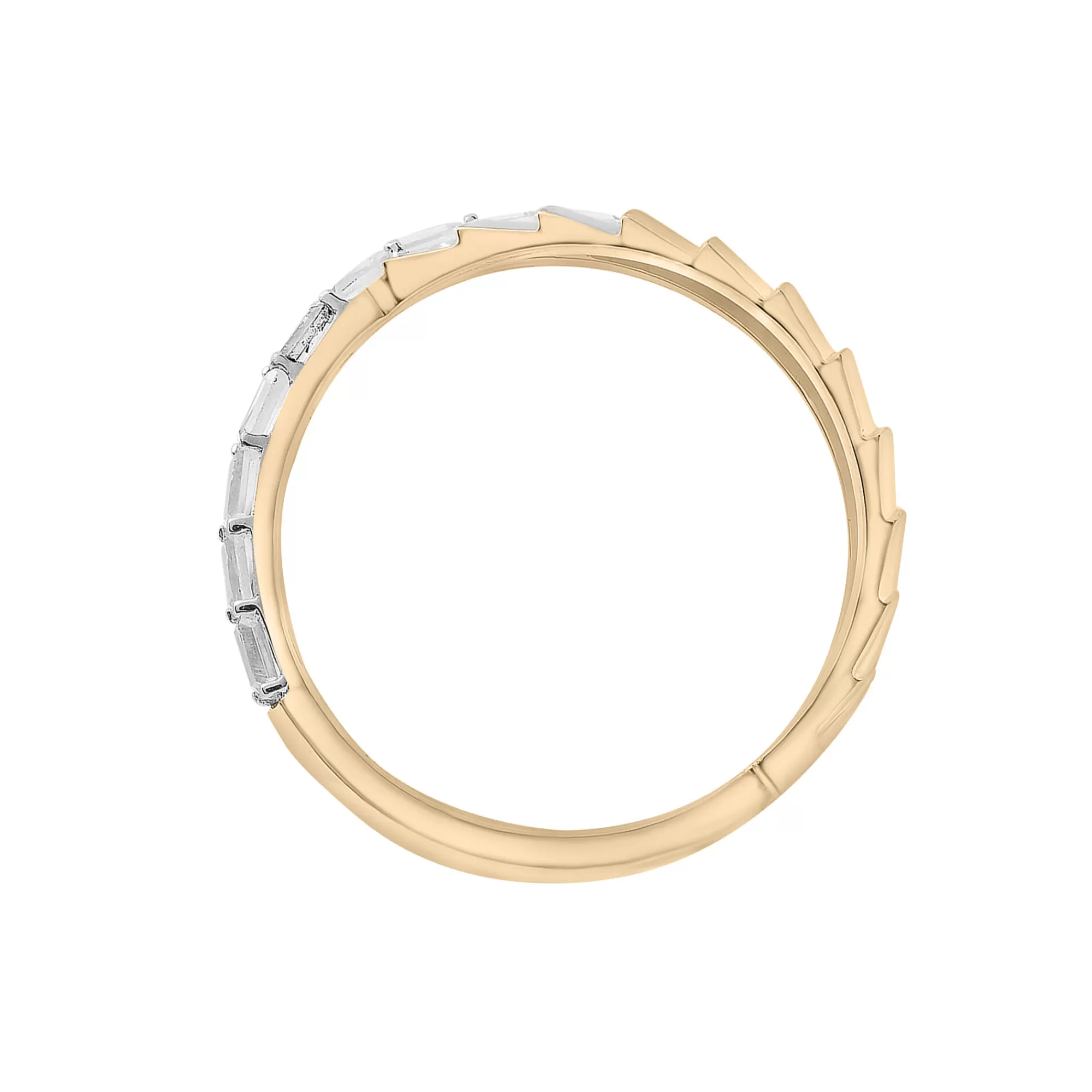 Rings^Laure by Aurate Baguette Diamond Ribbed 'X' Ring In 14K Yellow Gold (1/3 Ct. Tw.)