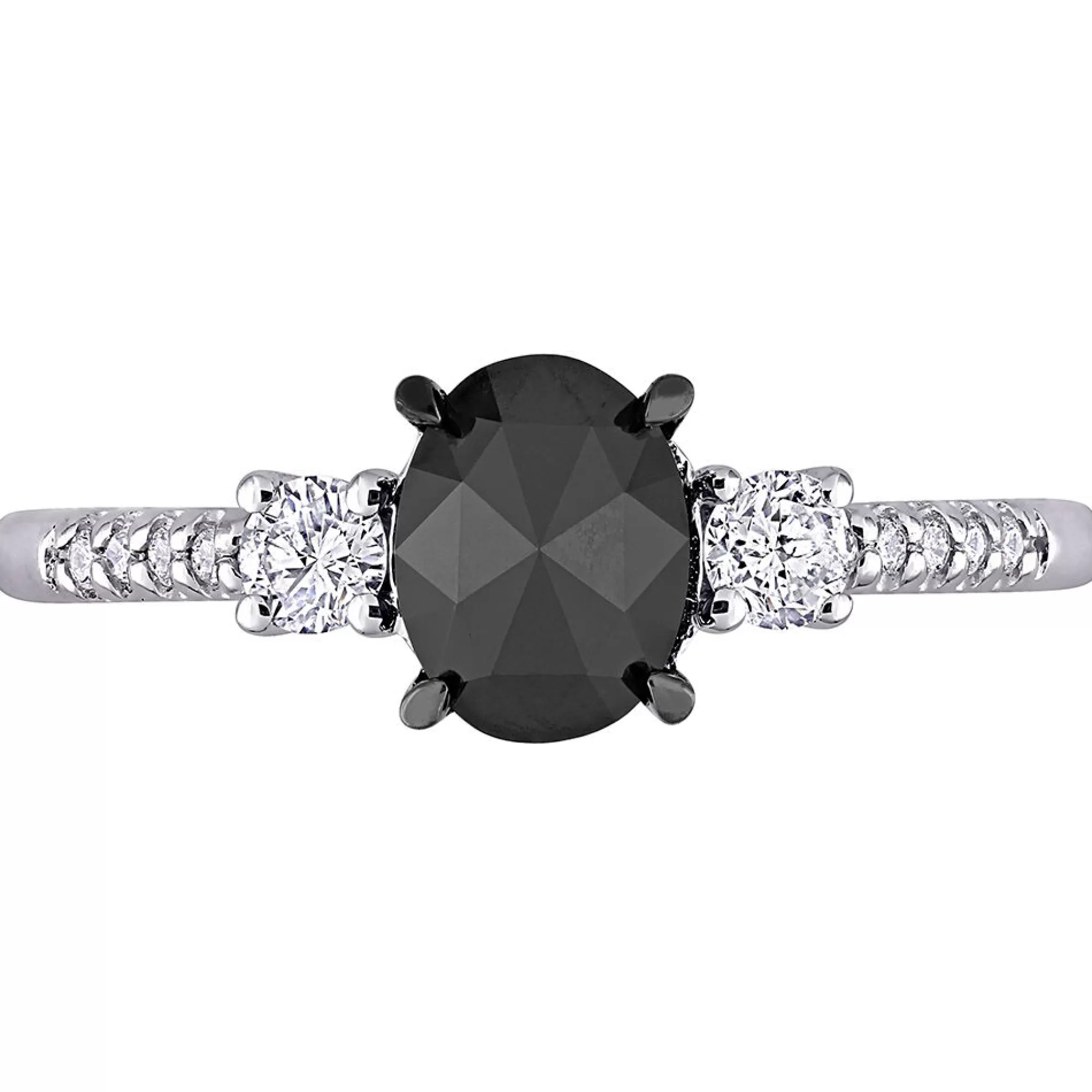 Rings^* 1 1/4 Black & White Diamond Ring In 14K White Gold