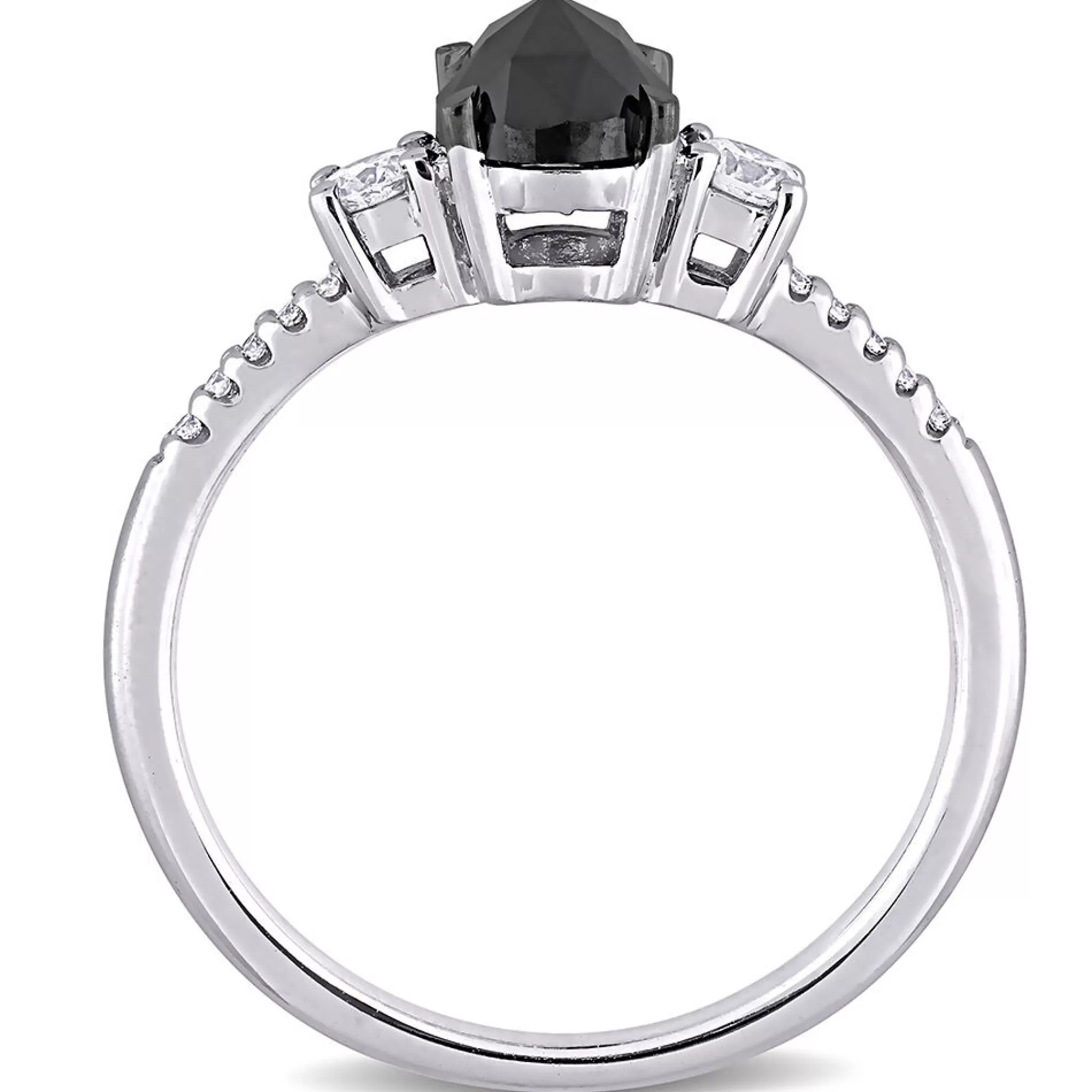 Rings^* 1 1/4 Black & White Diamond Ring In 14K White Gold