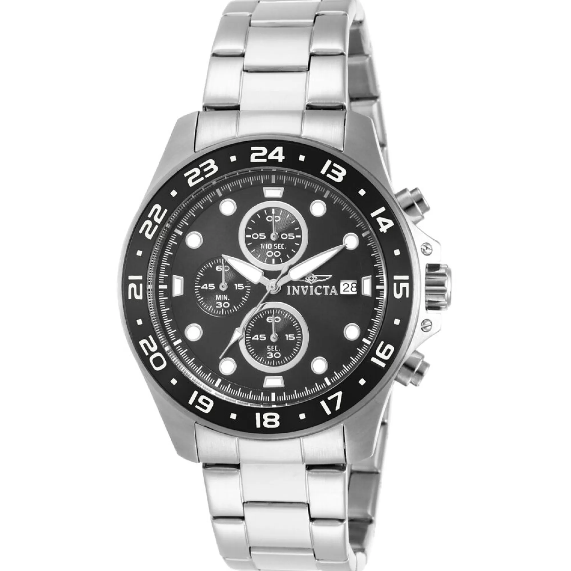 Men's Watches^* Black Chronograph Men's Watch In Stainless Steel