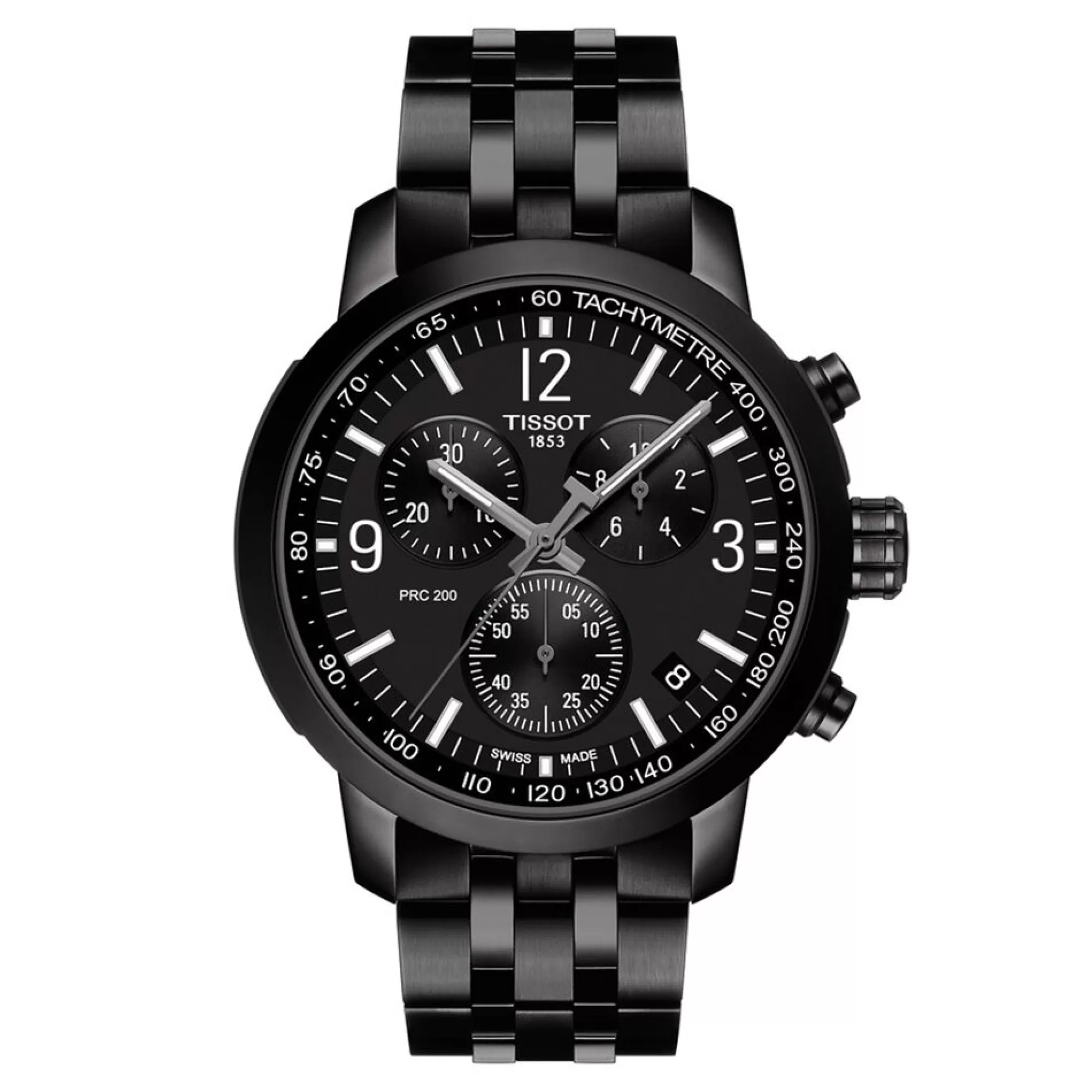 Men's Jewelry^Tissot® Black Prc 200 Chronograph Men's Watch In Black Ion-Plated Stainless Steel