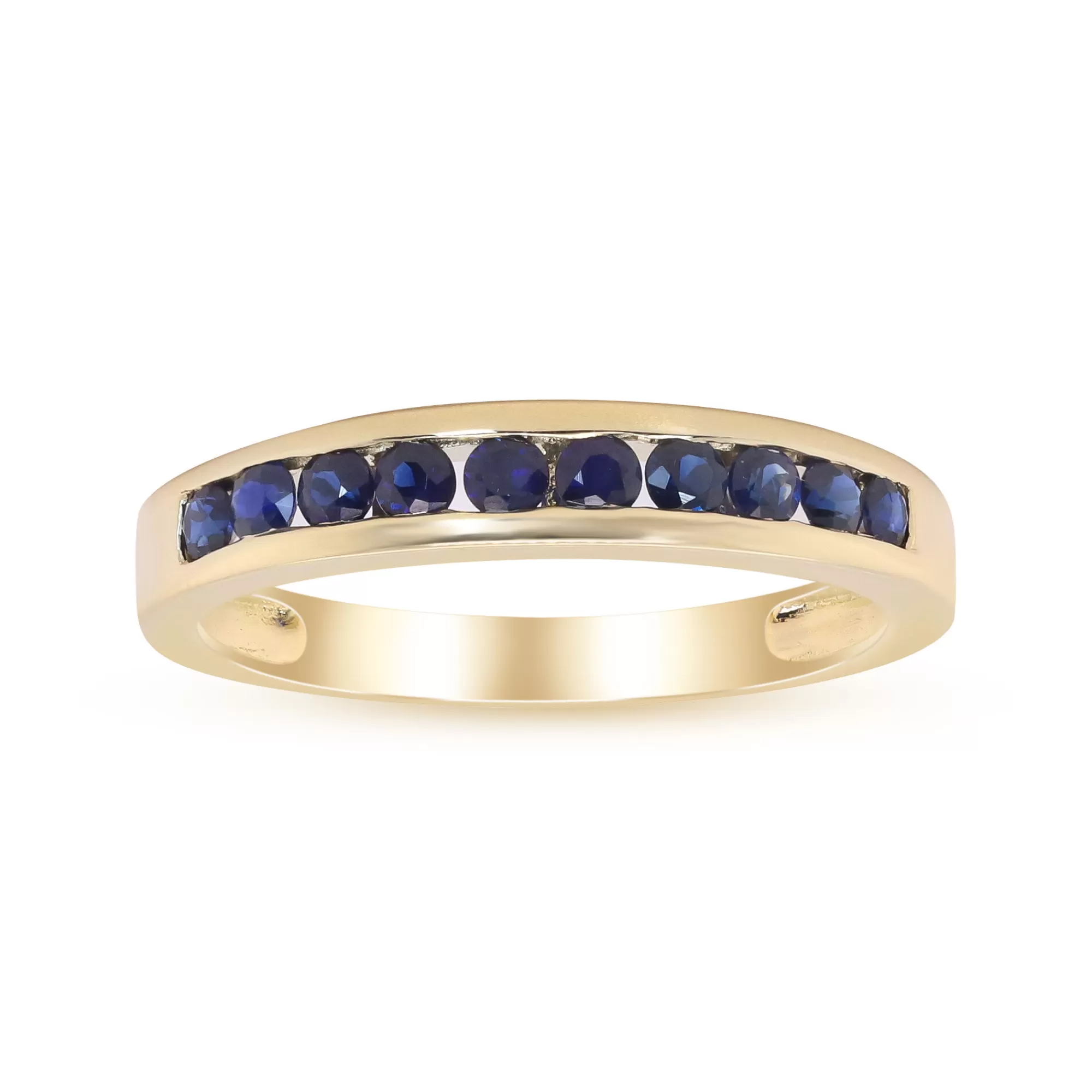 Rings^Layering & Stacking Blue Sapphire Band In 10K Yellow Gold