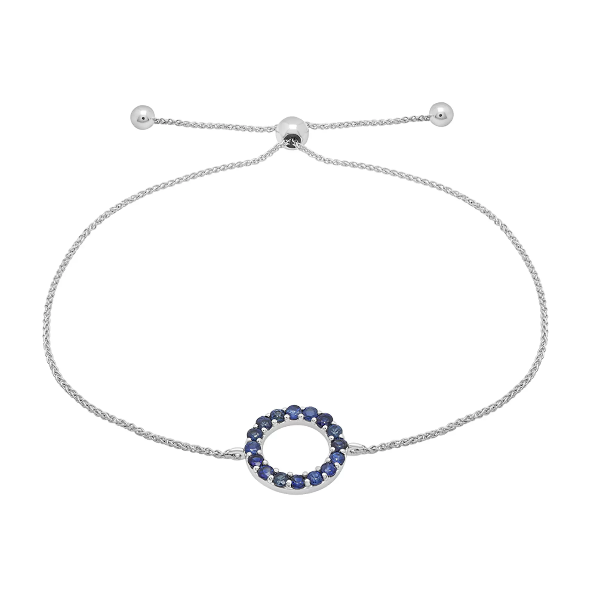 Bracelets^* Blue Sapphire Bolo Bracelet In 14K White Gold