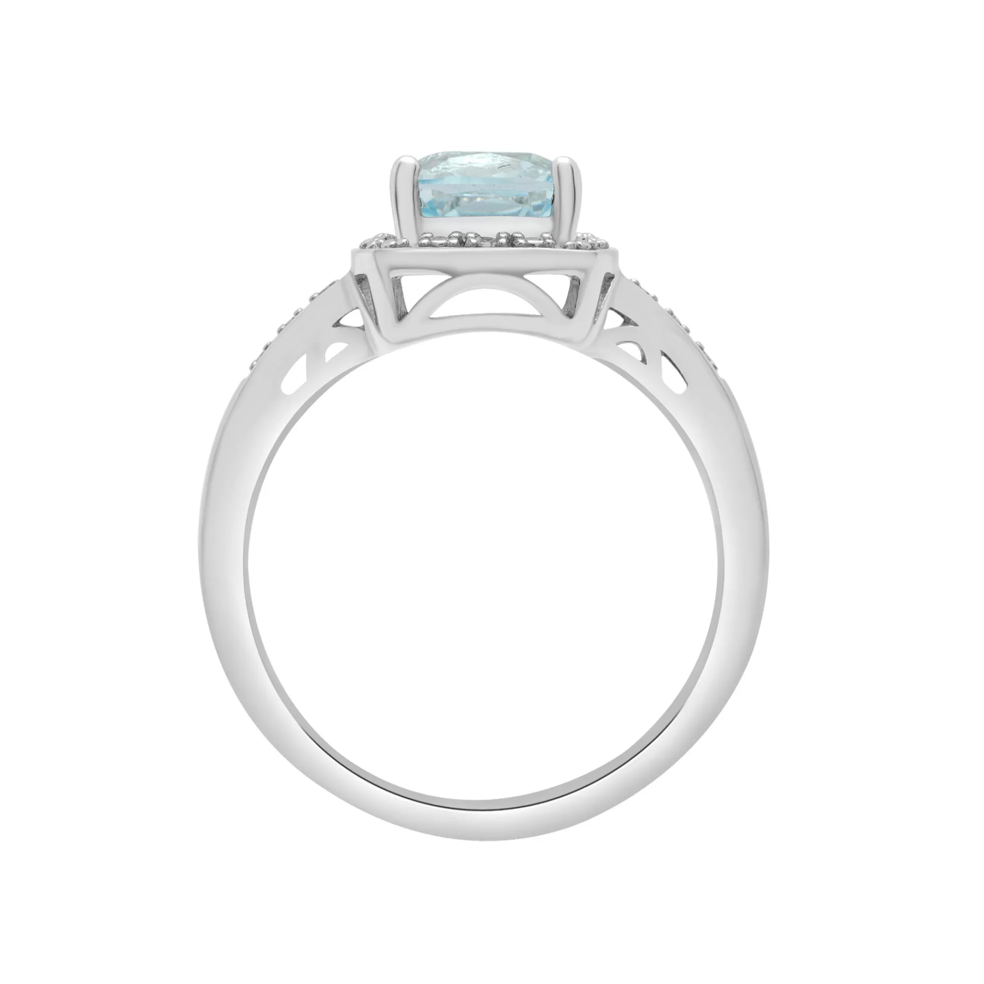 Rings^* Blue Topaz And Diamond Accent Ring In Sterling Silver