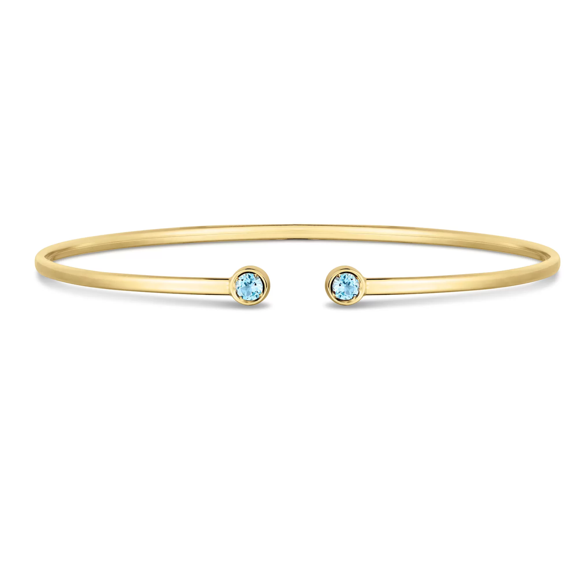 Bracelets^Layering & Stacking Blue Topaz Cuff In 14K Yellow Gold