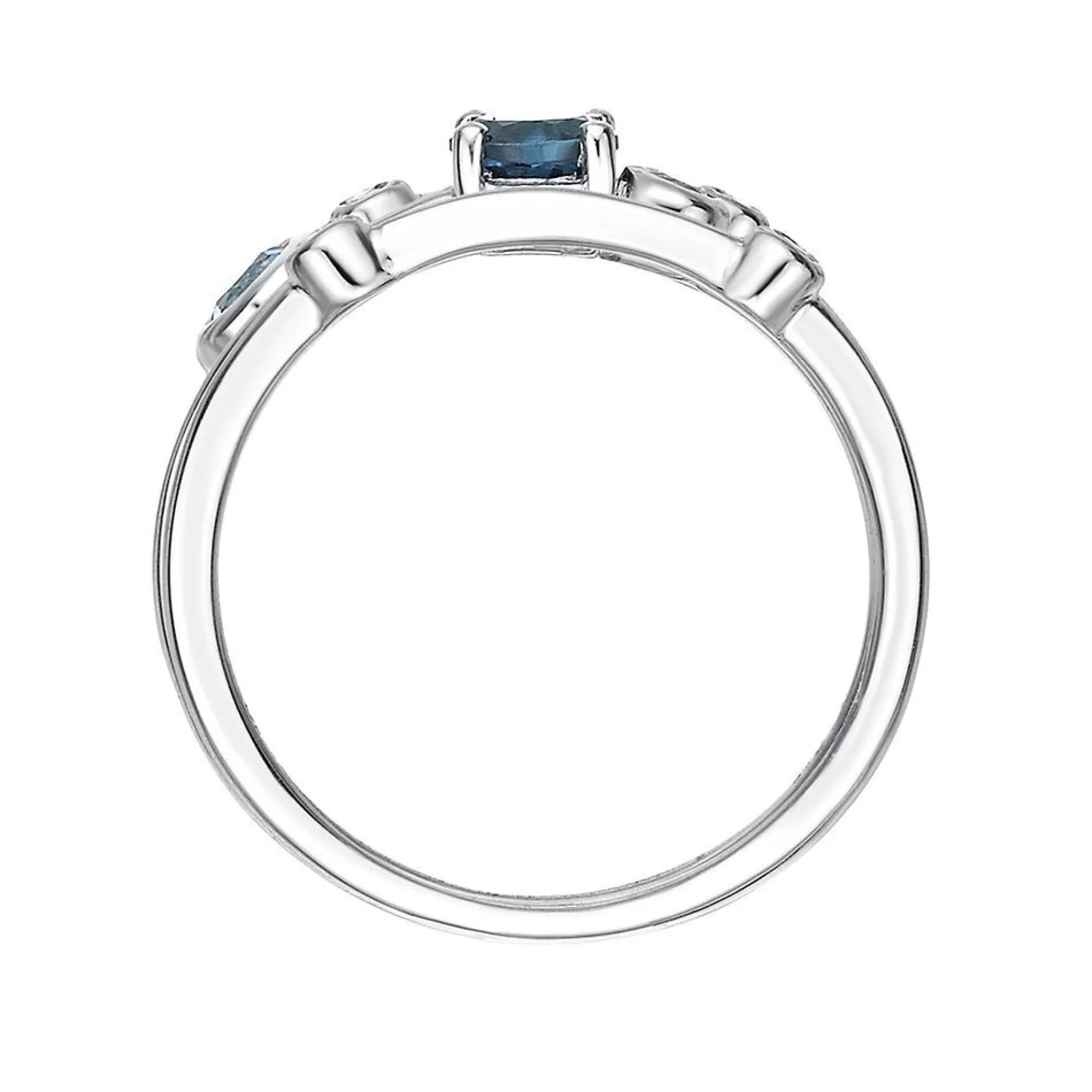 Rings^Layering & Stacking Blue Topaz, Swiss Blue Topaz & Lab Created White Sapphire Orbit Stack Ring Set In Sterling Silver
