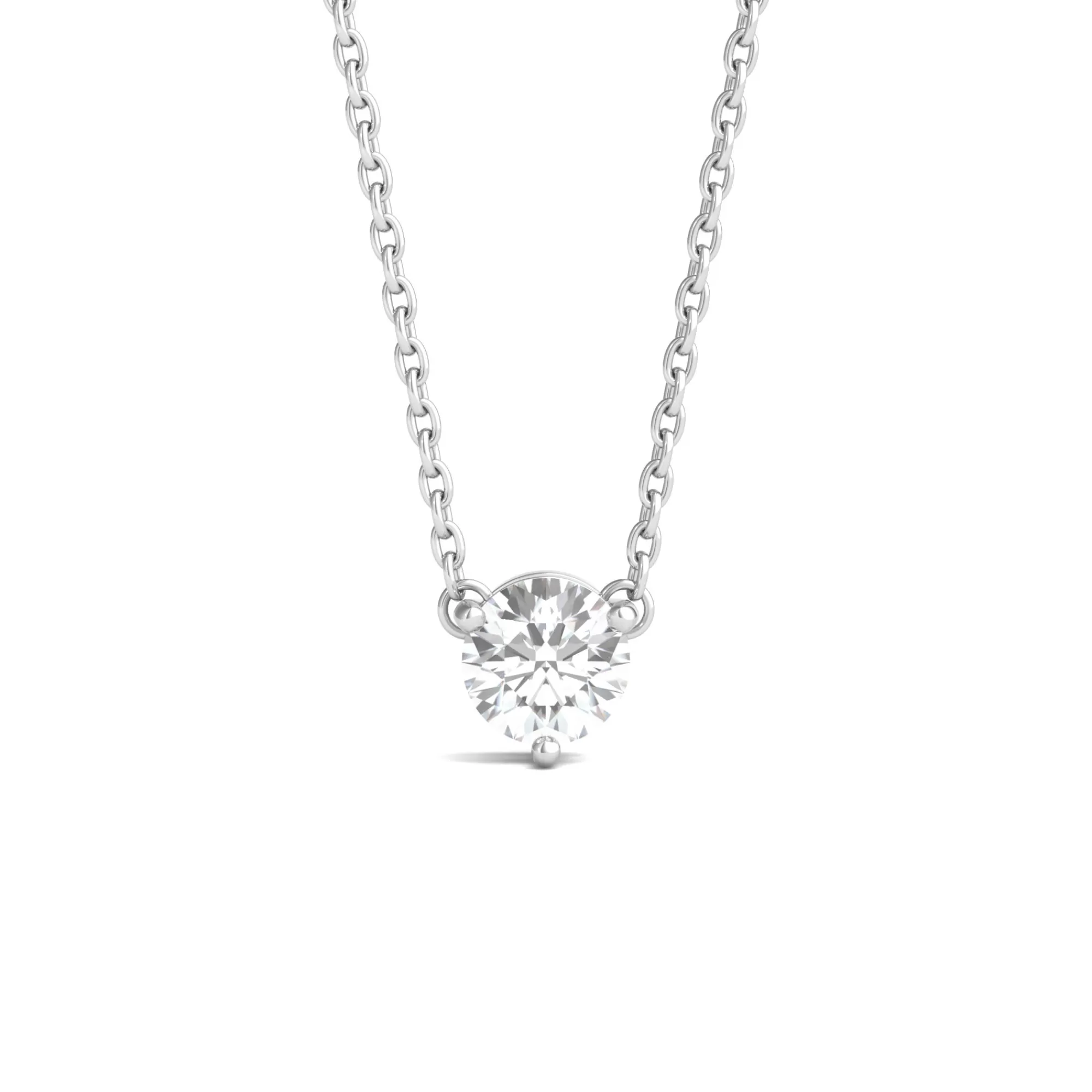 Necklaces & Pendants^Light Heart® 1/3 Carat Lab Grown Diamond Round Solitaire Pendant In 10K White Gold