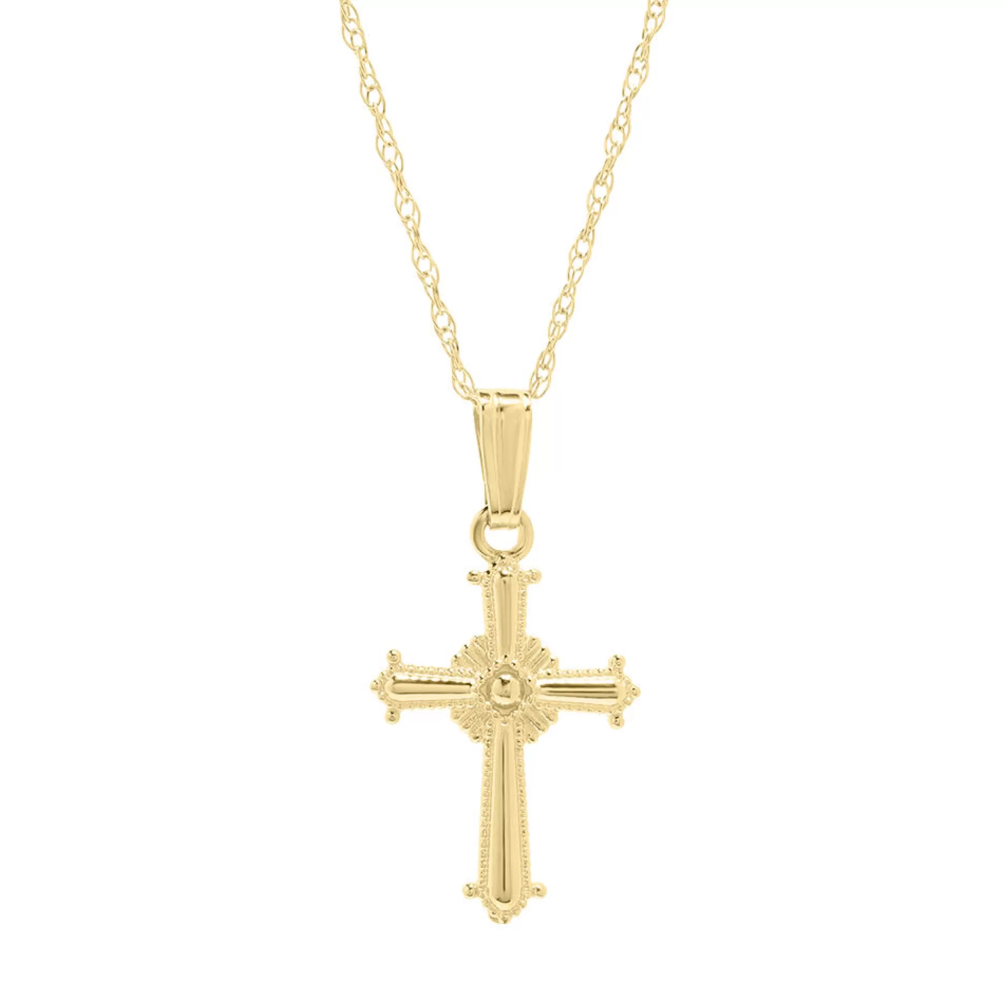 Necklaces & Pendants^* Children's Beaded Cross In 14K Yellow Gold