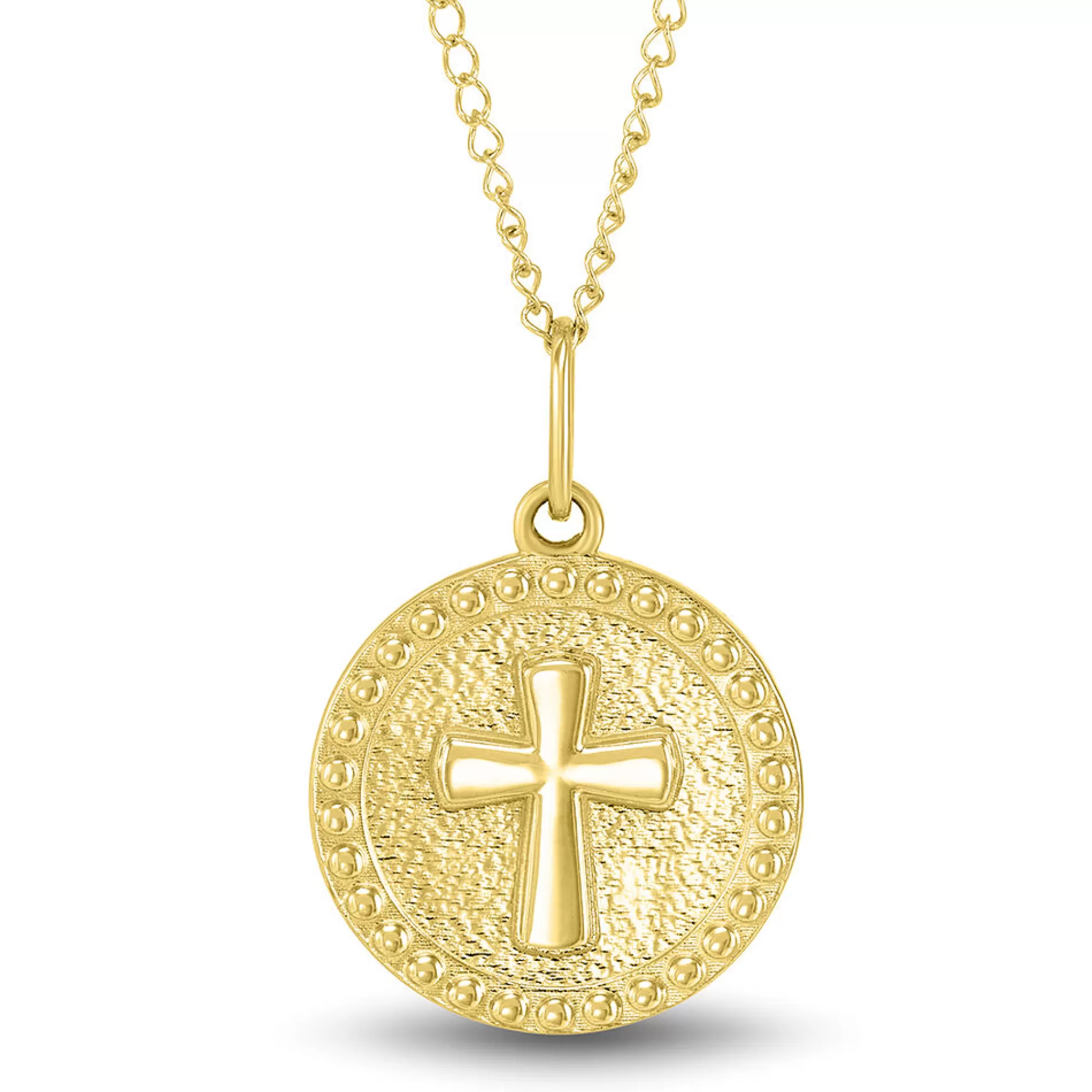 Necklaces & Pendants^* Children's Cross Medallion In 14K Yellow Gold