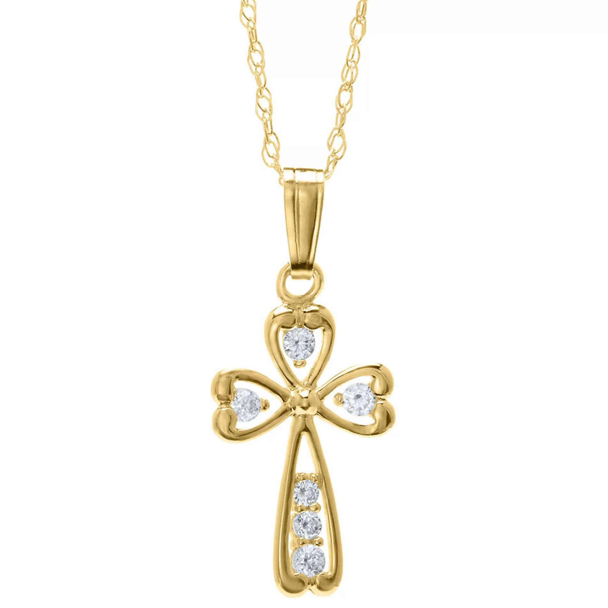 Necklaces & Pendants^* Children's Cross Pendant In 14K Yellow Gold