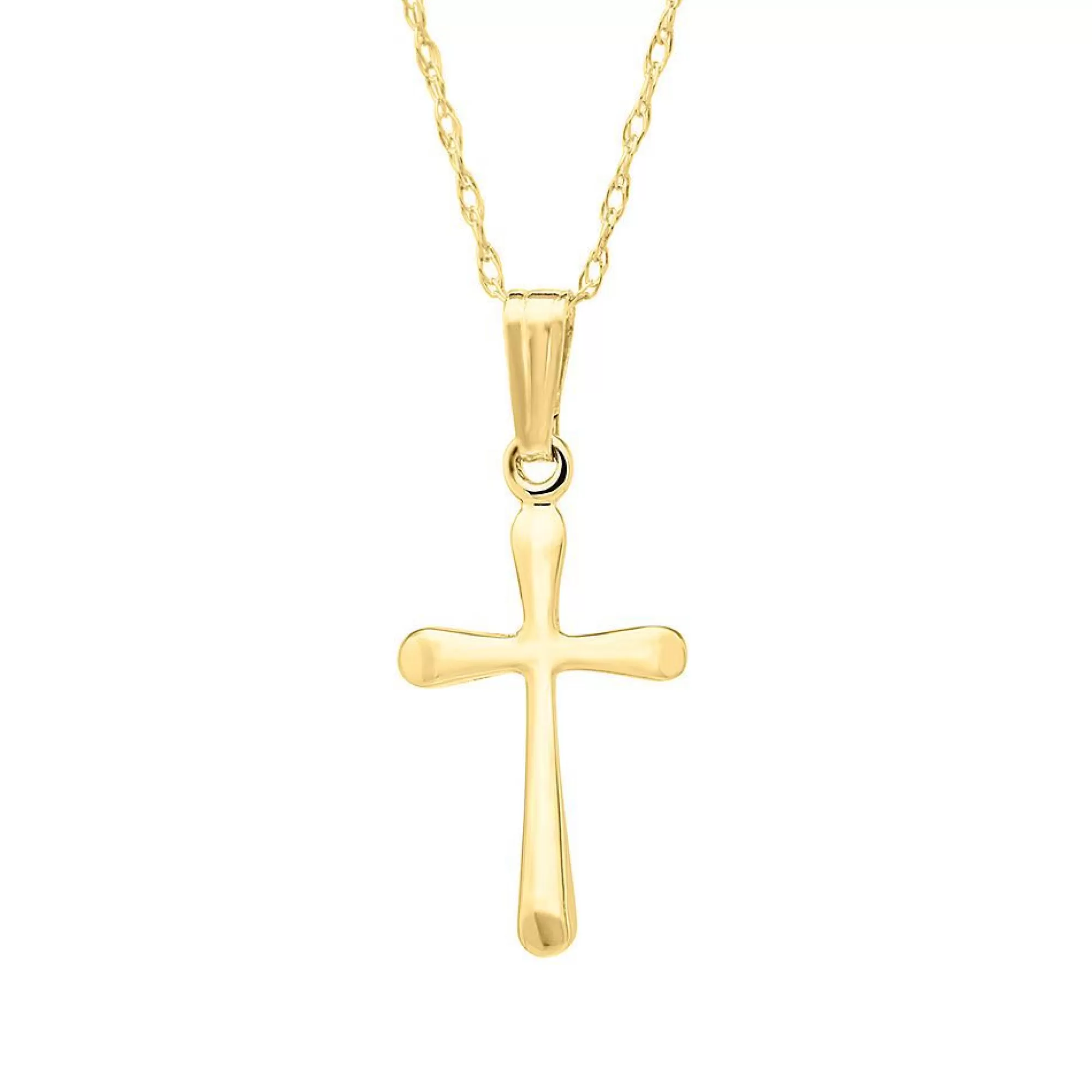 Necklaces & Pendants^* Children's Domed Cross Pendant In 14K Yellow Gold