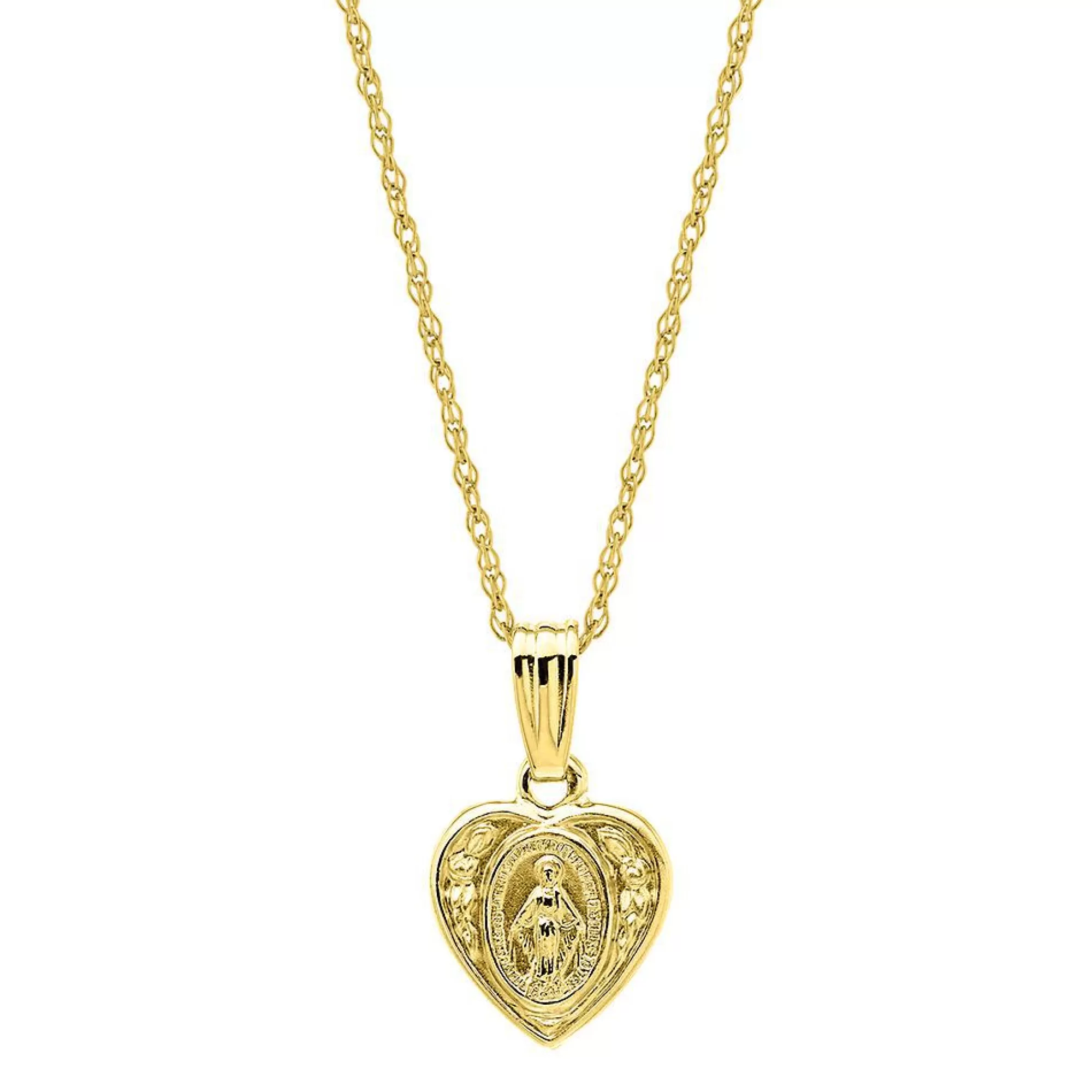 Necklaces & Pendants^* Children's Miraculous Heart Charm Pendant In 14K Yellow Gold