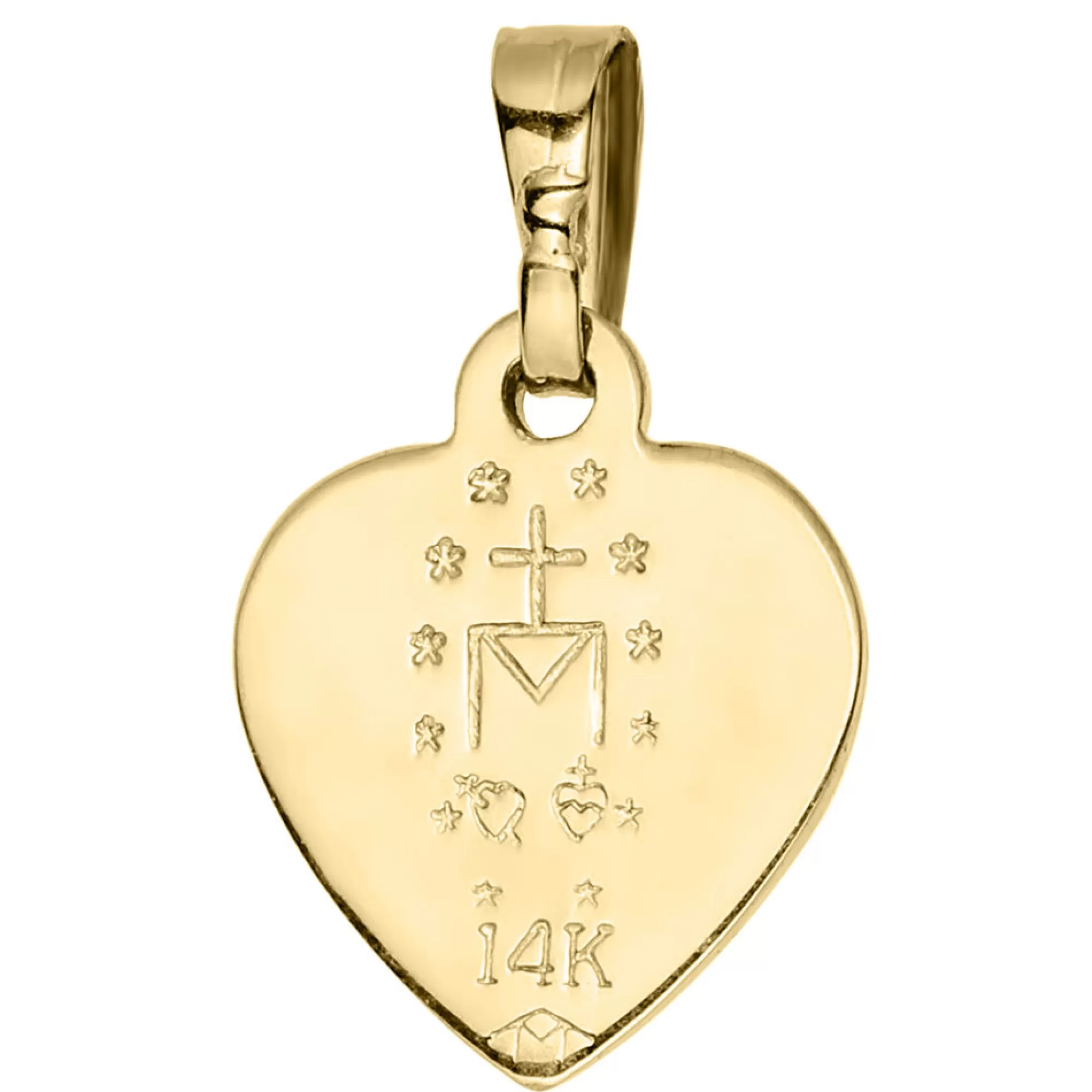 Necklaces & Pendants^* Children's Miraculous Heart Charm Pendant In 14K Yellow Gold