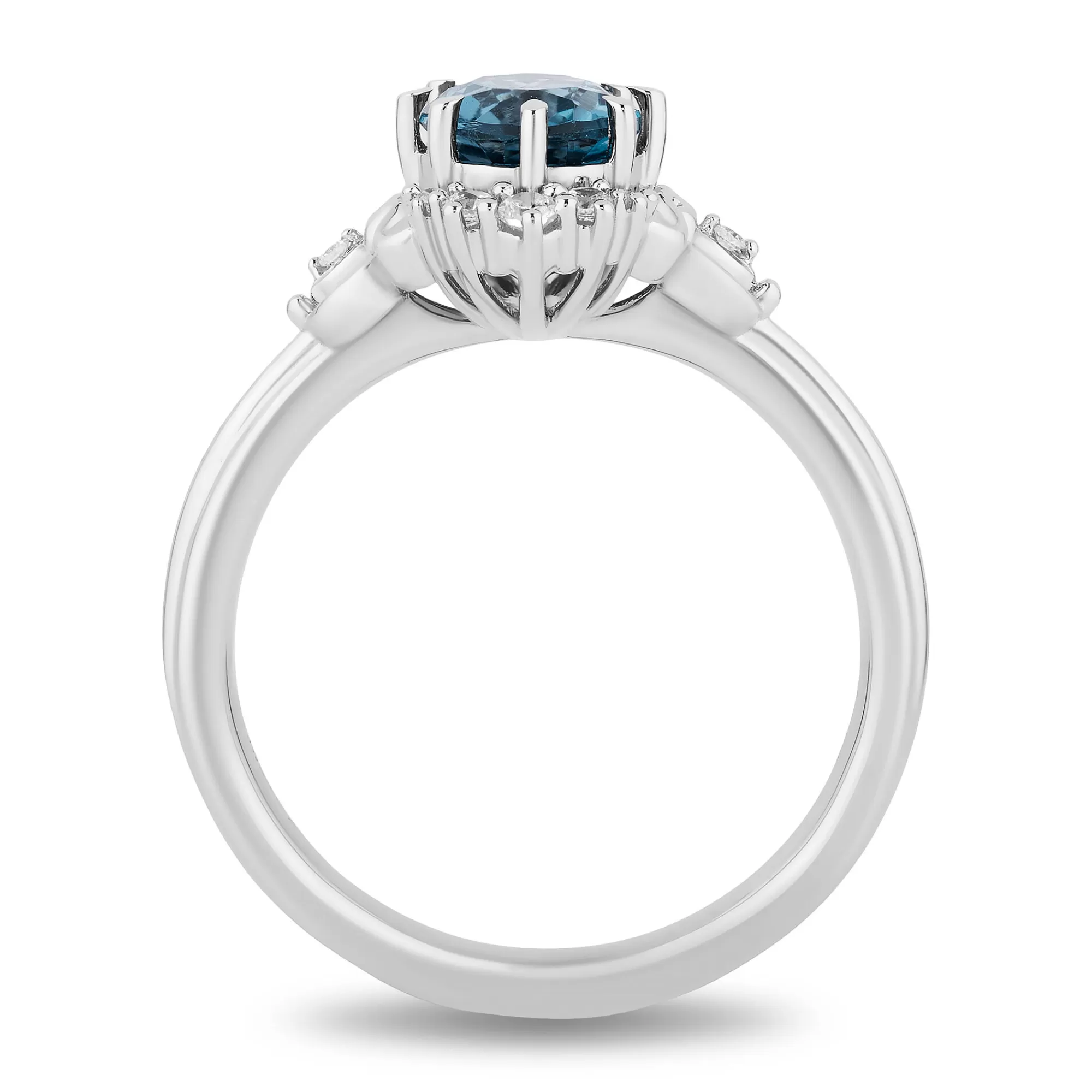 Rings^Enchanted Disney Cinderella Diamond And London Blue Topaz Ring In Sterling Silver (1/8 Ct. Tw.)