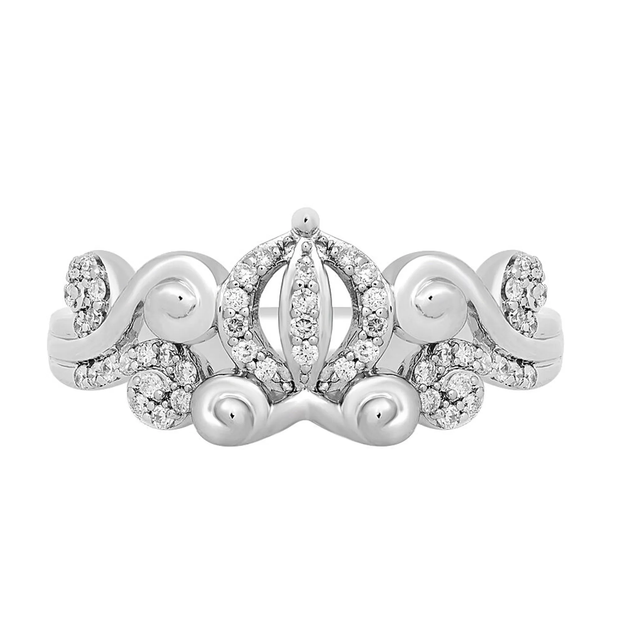 Rings^Enchanted Disney Cinderella Ring With Diamond Carriage In Sterling Silver (1/5 Ct. Tw.)
