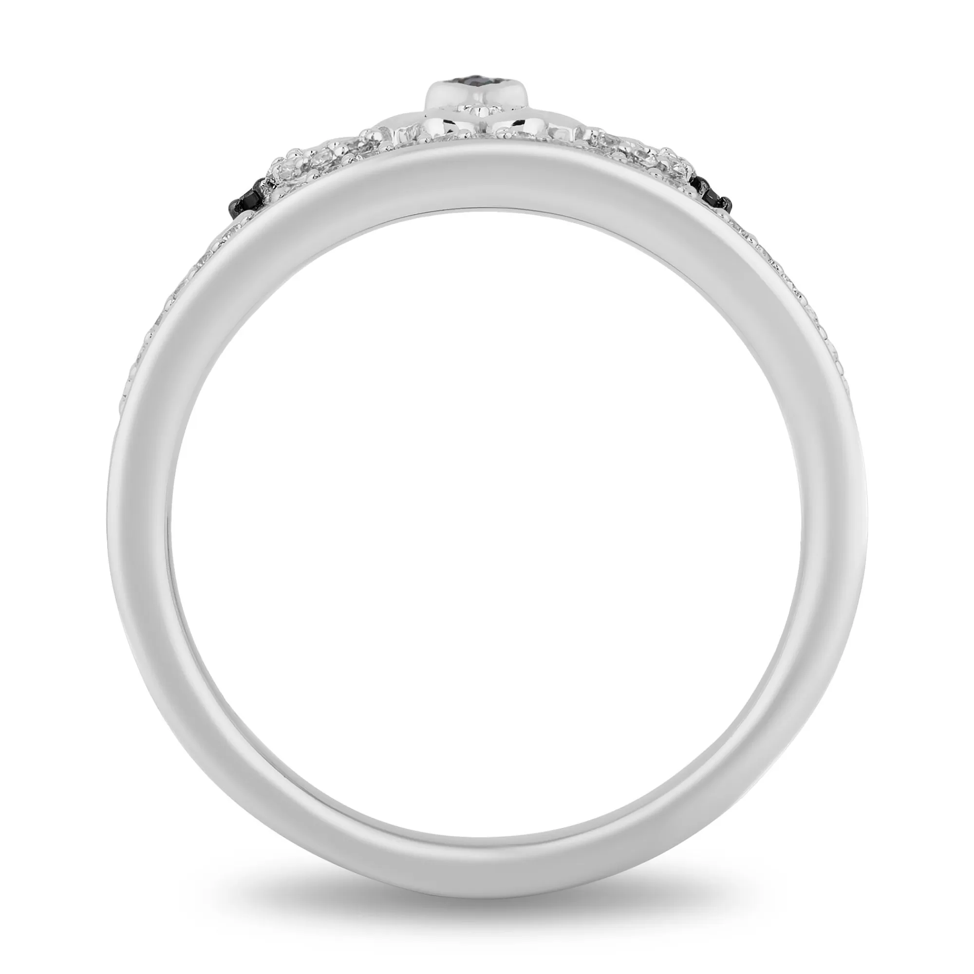 Rings^Enchanted Disney Cinderella White And Blue Diamond Carriage Ring In Sterling Silver (1/6 Ct. Tw.)