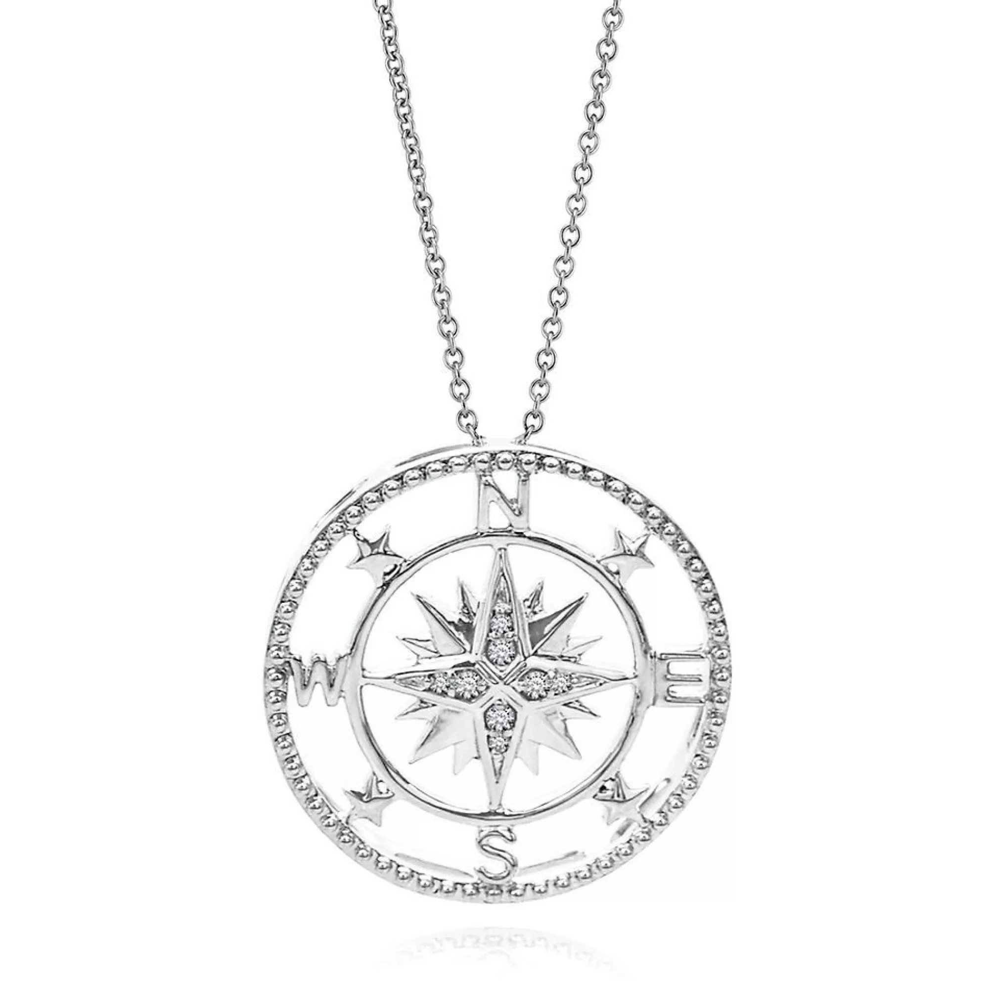 Necklaces & Pendants^* Circle Of Love® Diamond Compass Pendant In Sterling Silver