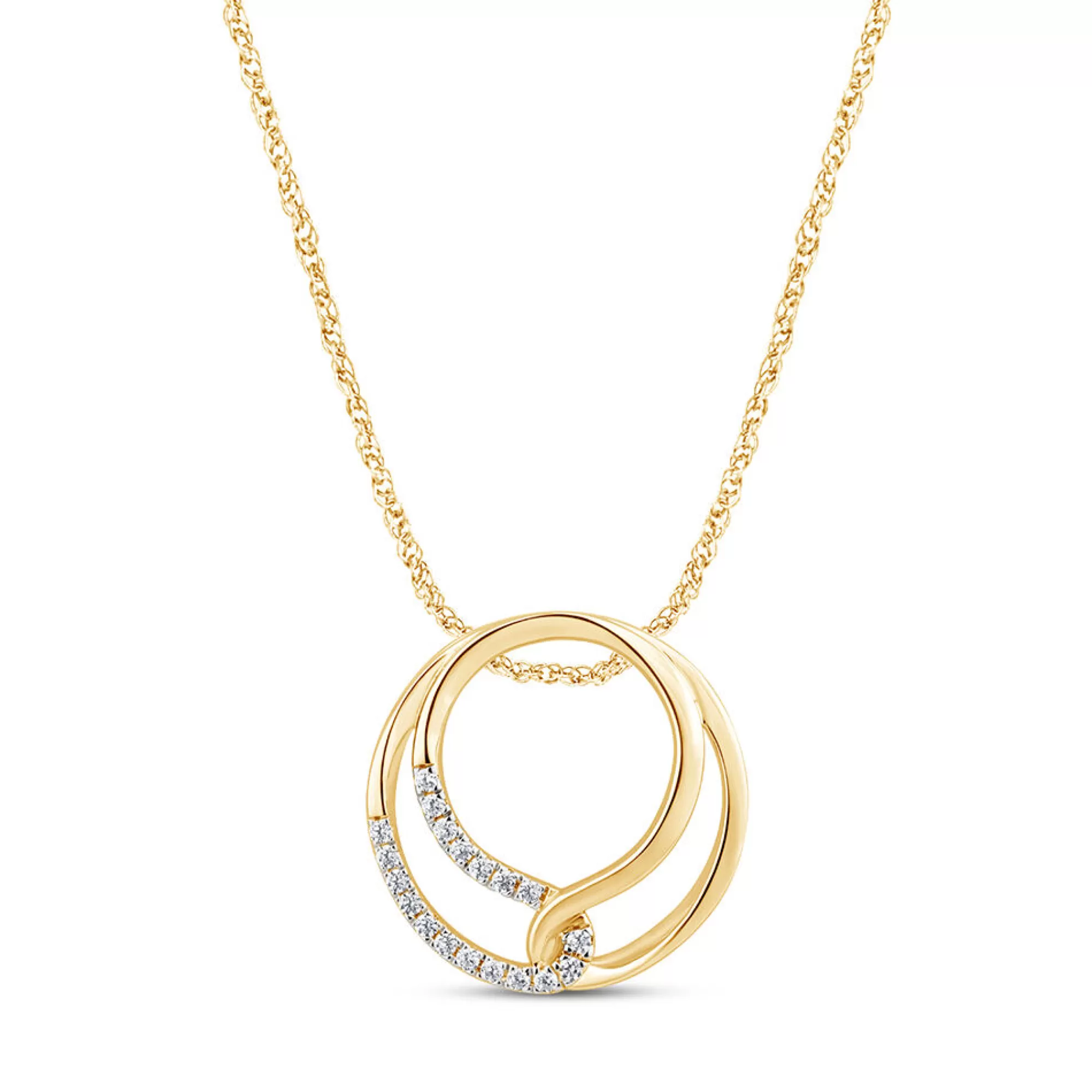 Necklaces & Pendants^Linked With Love Circle Pendant In 10K Yellow Gold (1/10 Ct. Tw.)