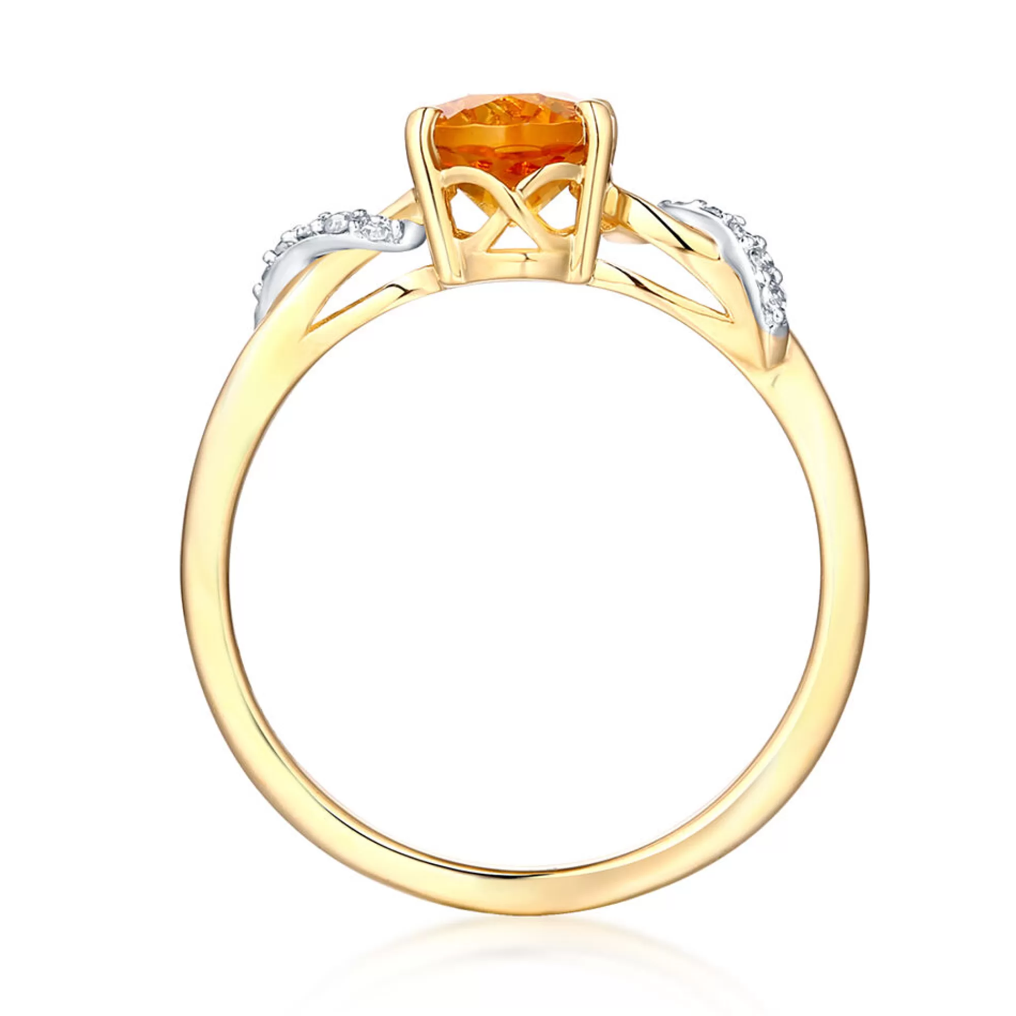 Rings^* Citrine & Diamond Ring In 10K Yellow Gold