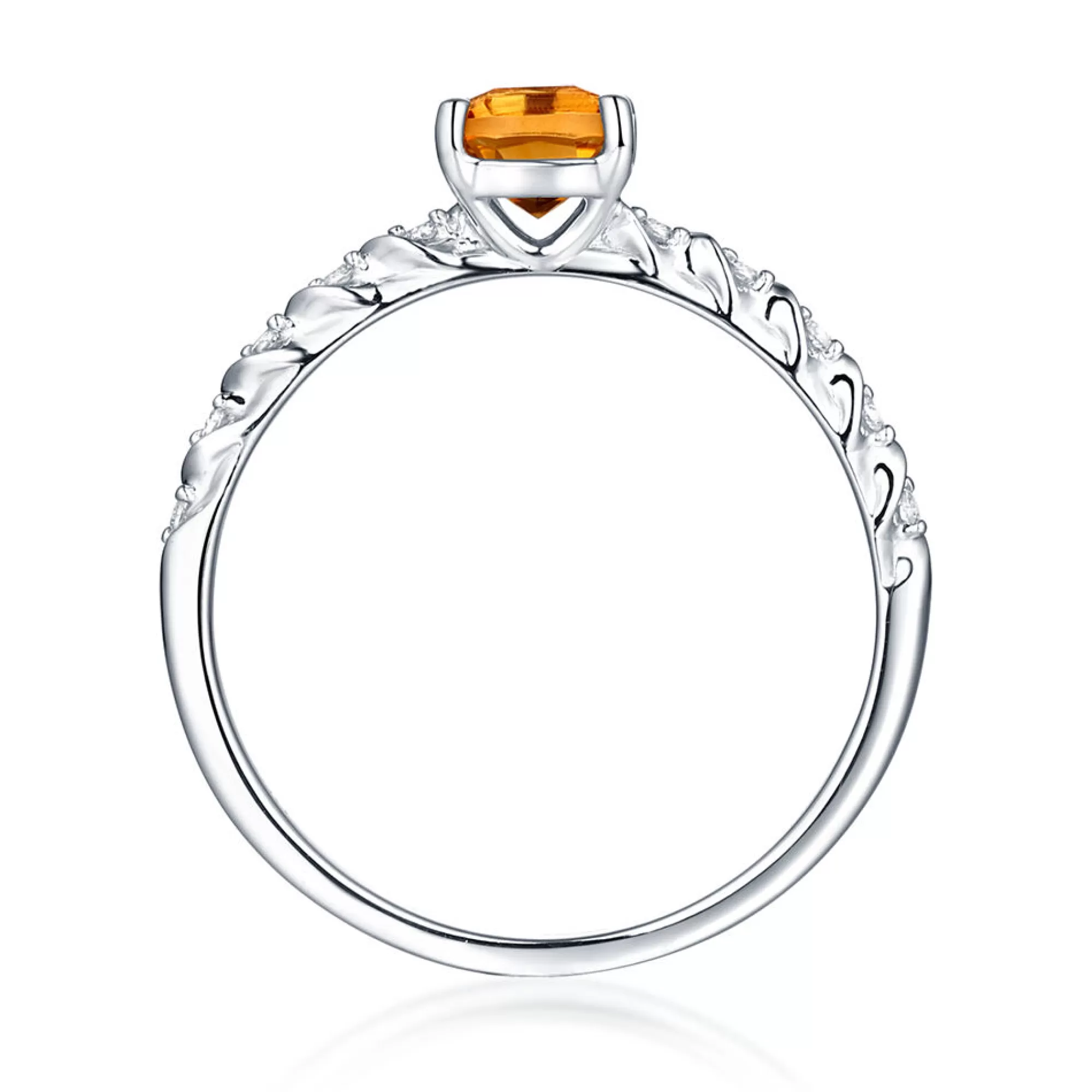 Rings^Layering & Stacking Citrine & Lab Created White Sapphire Layering Ring In Sterling Silver