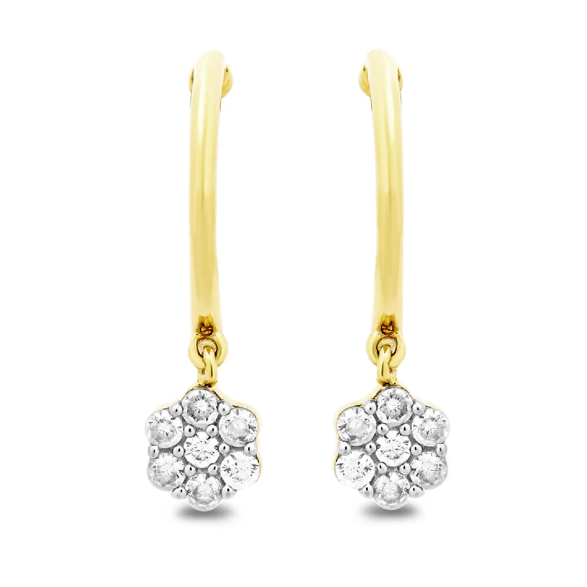 Earrings^Mirabela® Cluster Diamond Earrings In 10K Yellow Gold (1/4 Ct. Tw.)