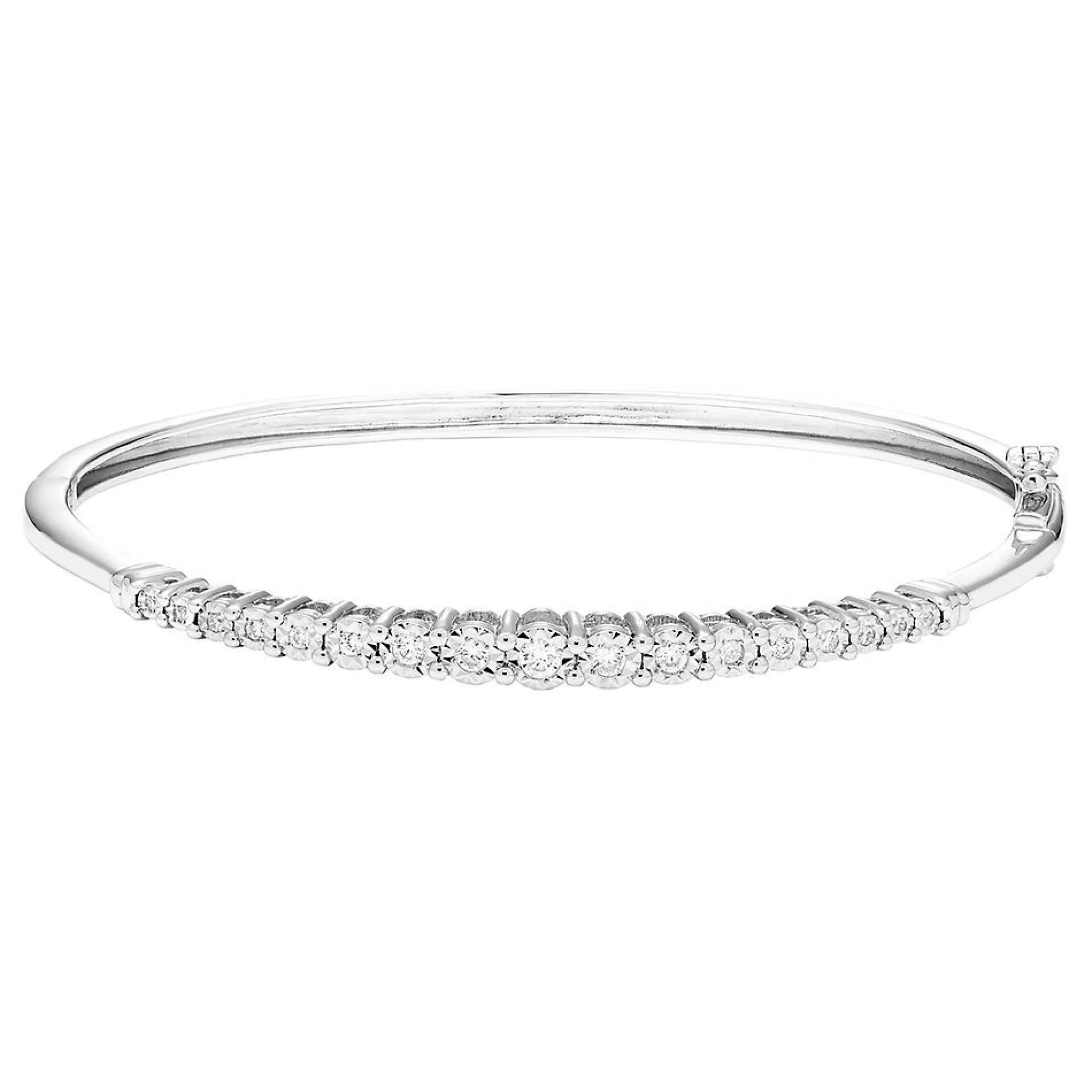 Bracelets^* 1/4 Ct. Tw. Diamond Bangle Bracelet In Sterling Silver