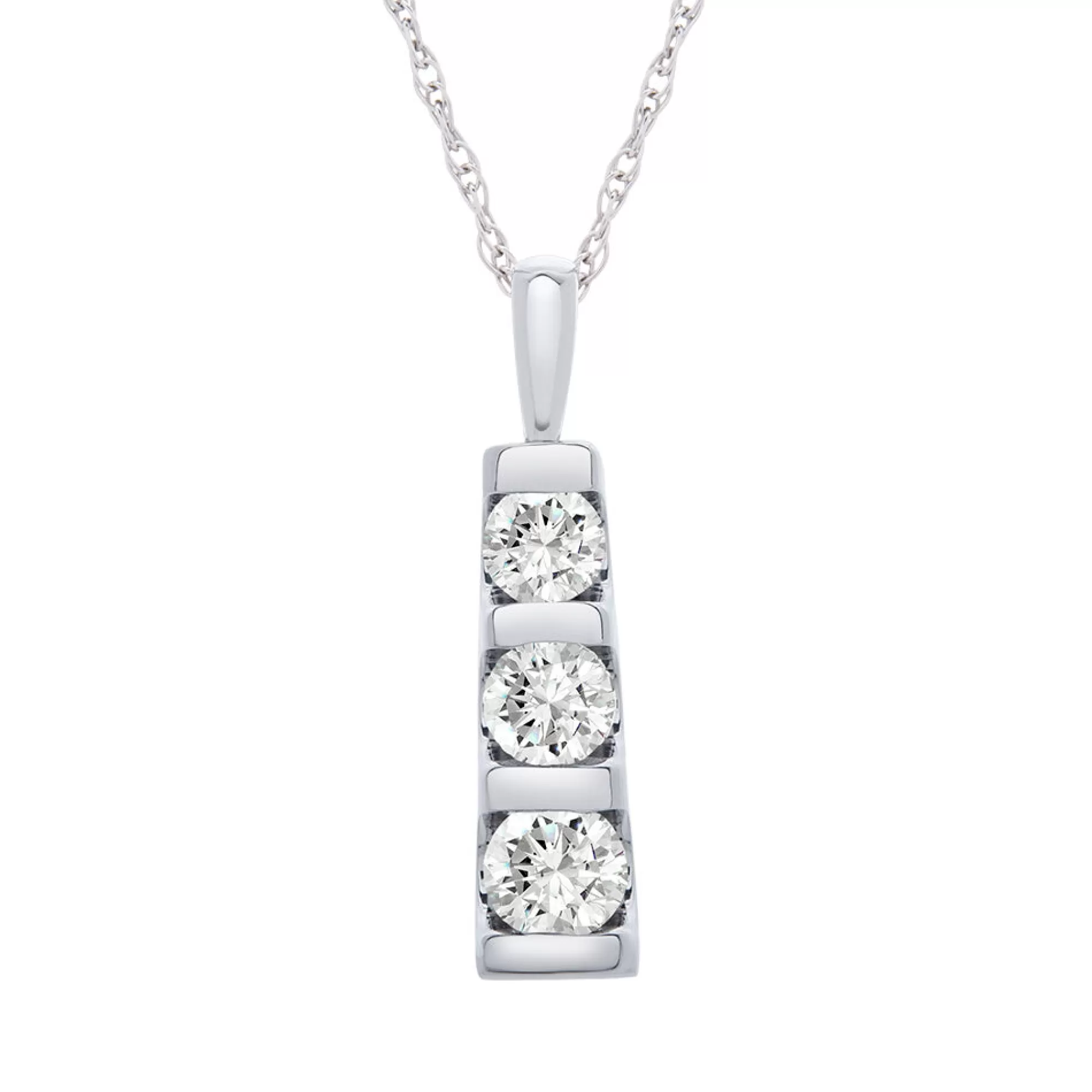 Necklaces & Pendants^* 1/2 Ct. Tw. Diamond Bar Pendant In 10K White Gold