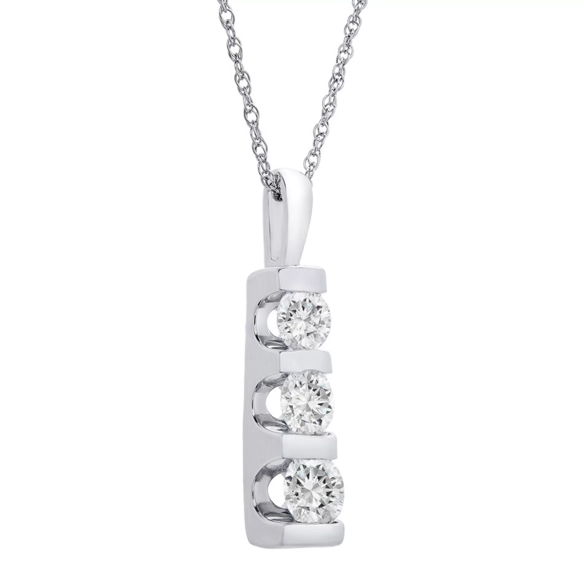 Necklaces & Pendants^* 1/2 Ct. Tw. Diamond Bar Pendant In 10K White Gold