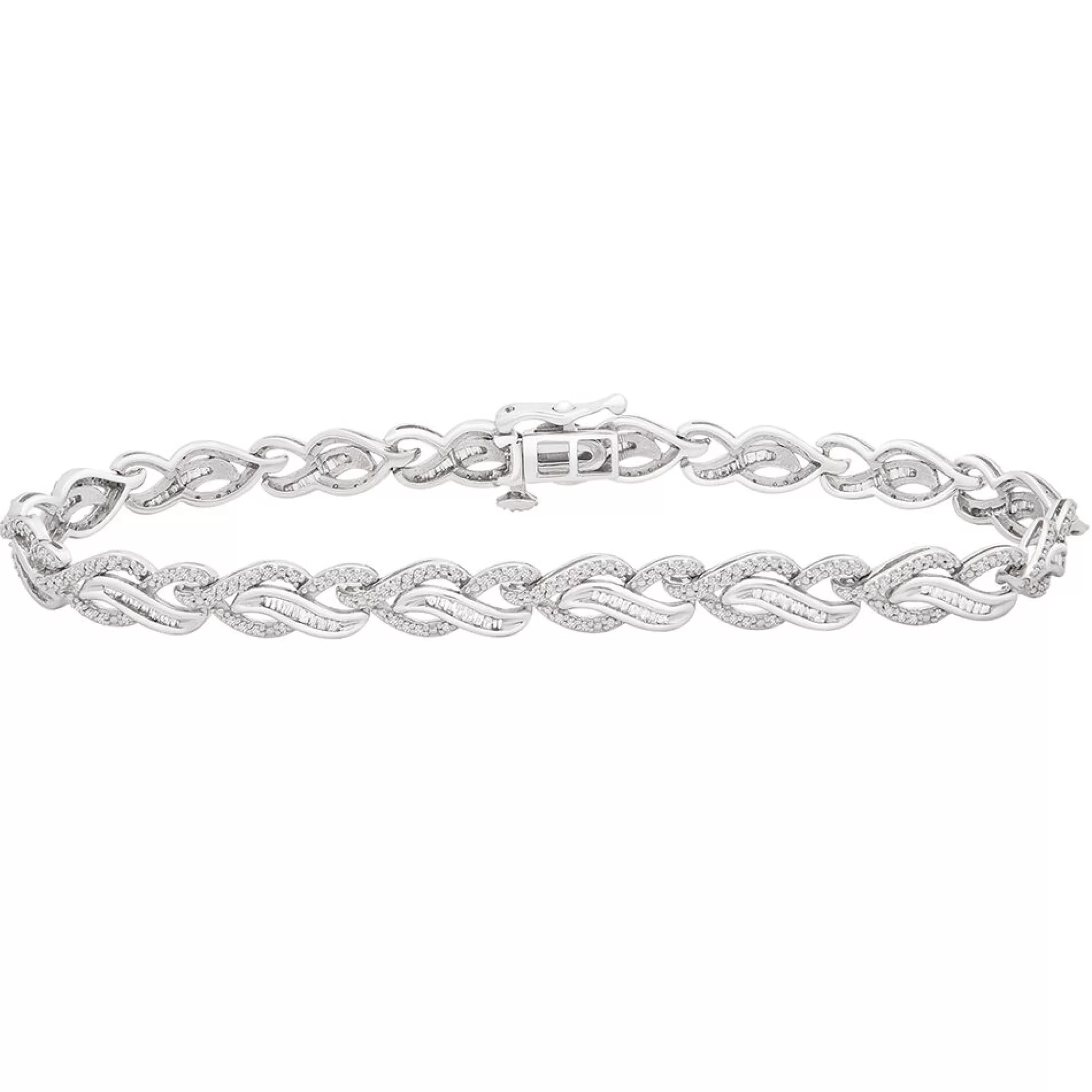 Bracelets^* 1 Ct. Tw. Diamond Braid Bracelet In 10K White Gold