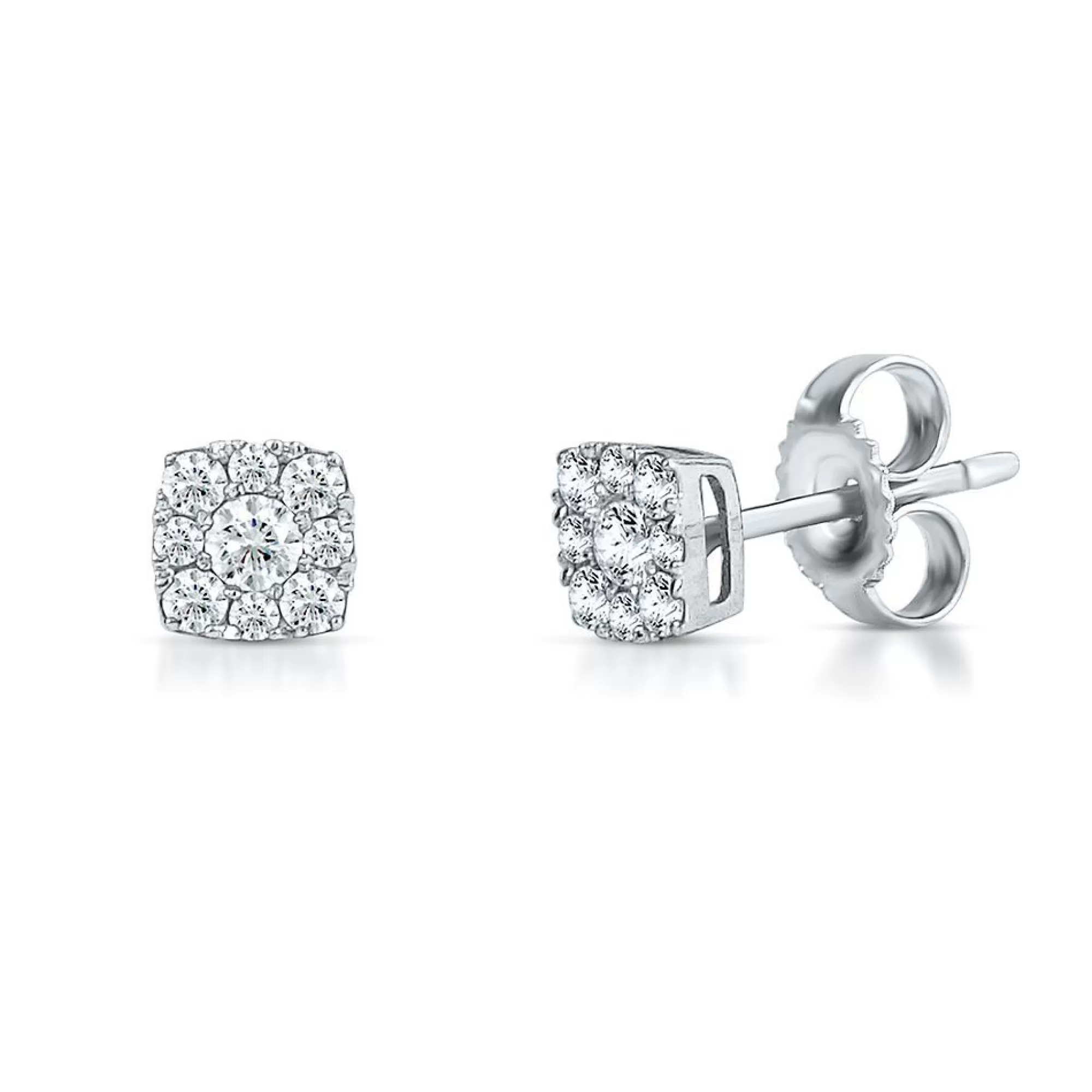 Earrings^* 1/4 Ct. Tw. Diamond Cluster Earrings In 10K White Gold