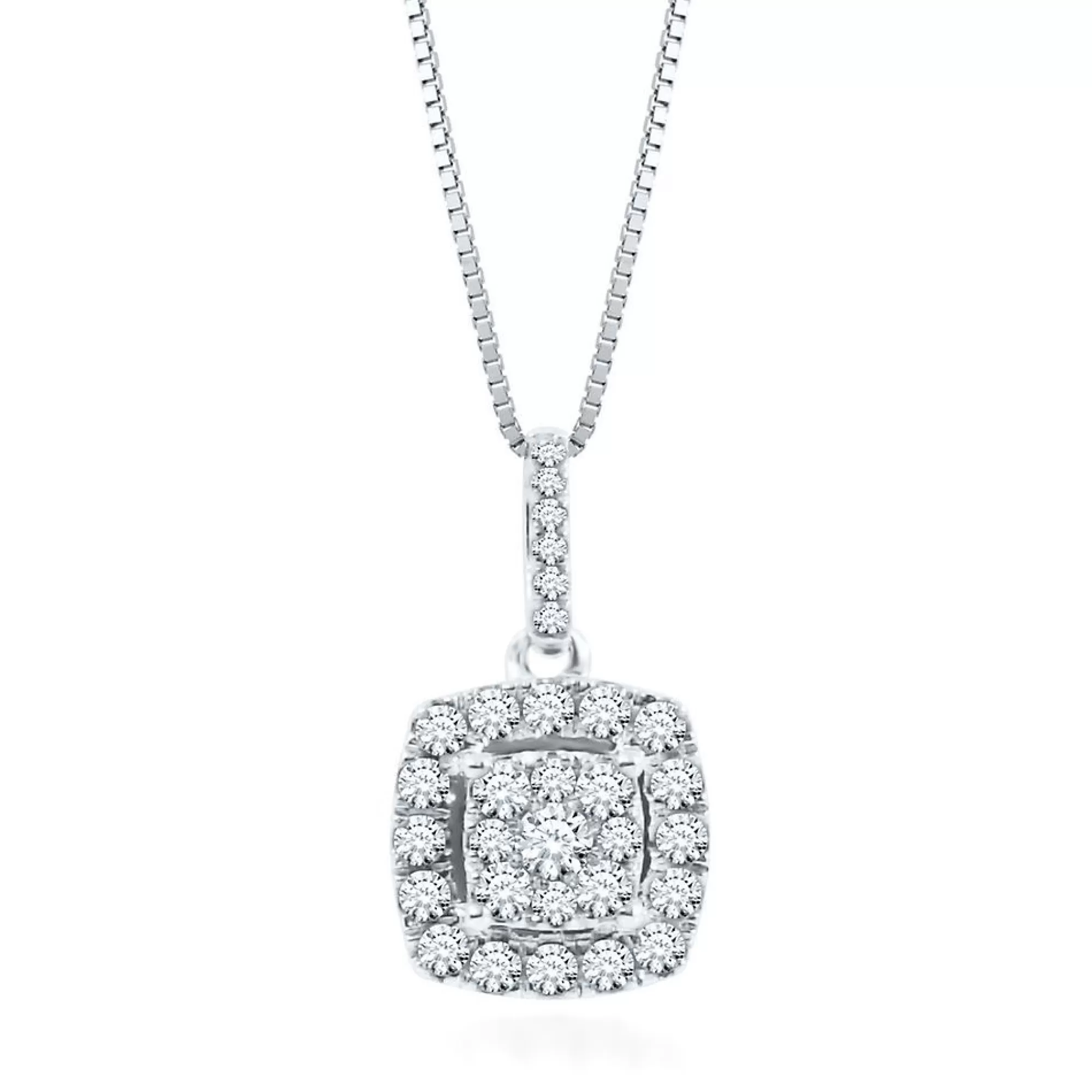 Necklaces & Pendants^* 1/3 Ct. Tw. Diamond Cluster Pendant In 14K White Gold