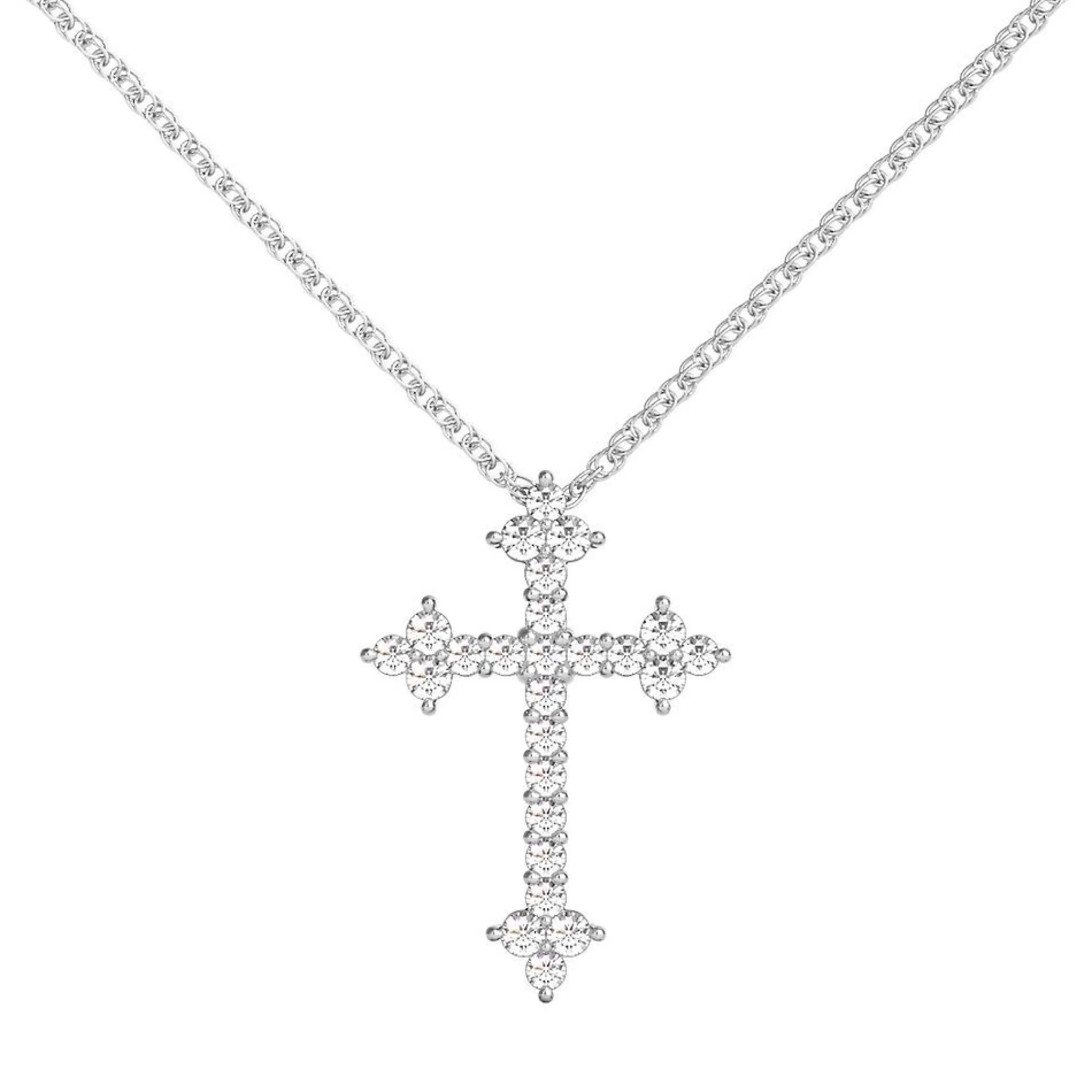 Necklaces & Pendants^* 1/2 Ct. Tw. Diamond Cross Pendant In 10K White Gold