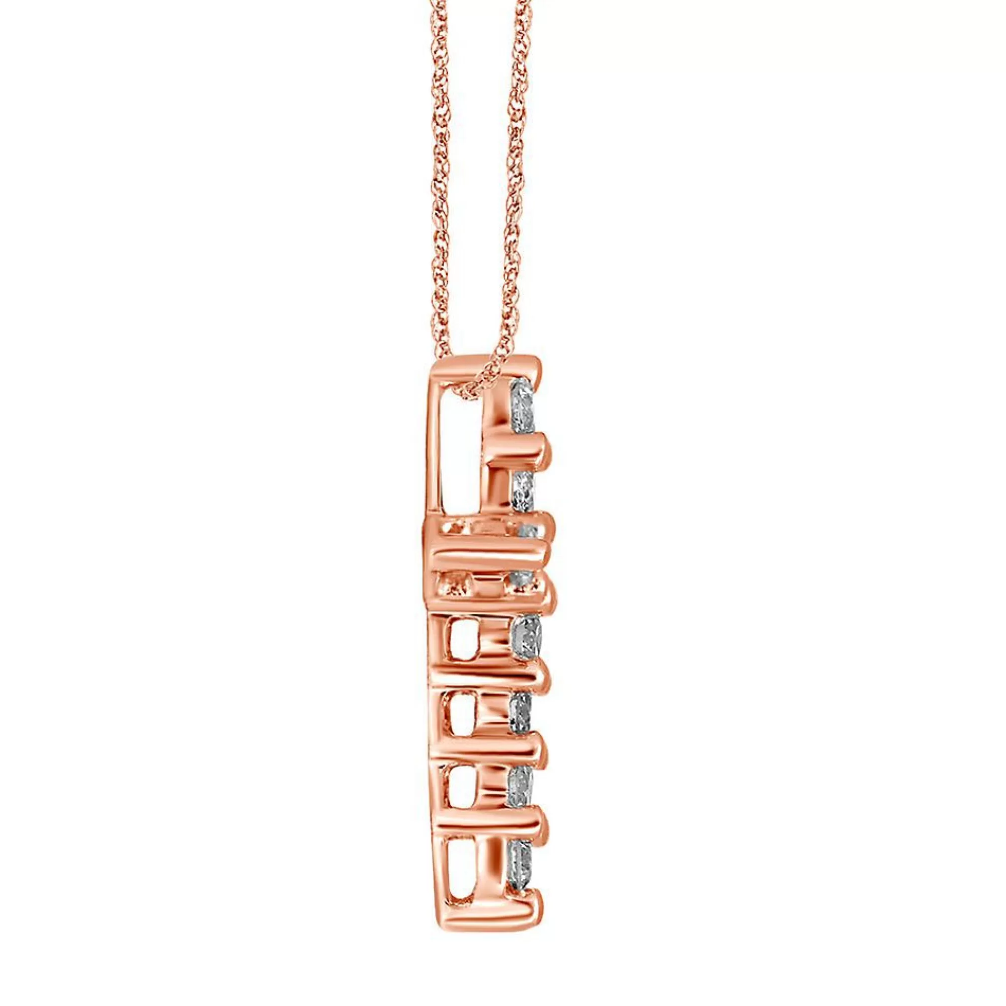 Necklaces & Pendants^* 1/4 Ct. Tw. Diamond Cross Pendant In 14K Rose Gold