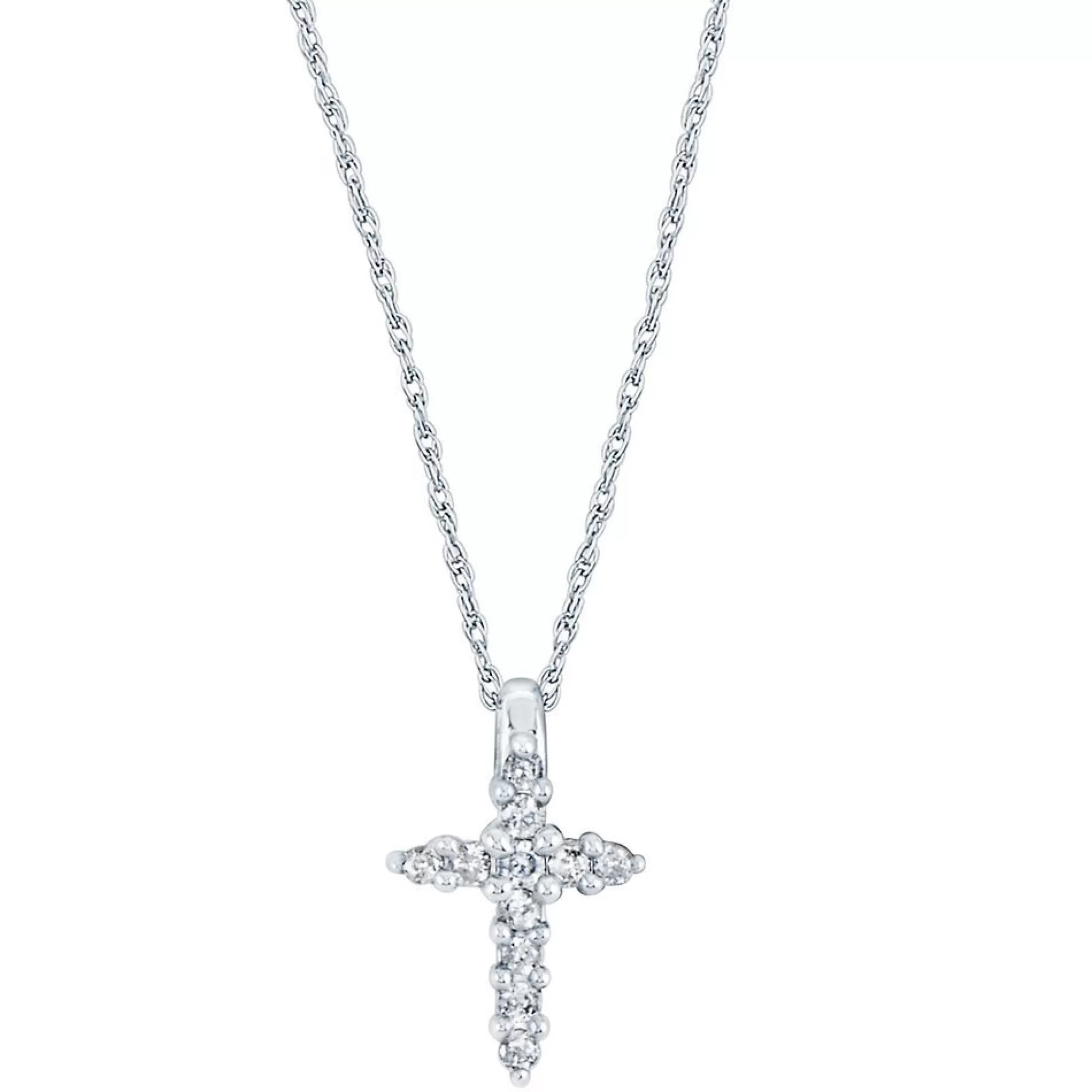 Necklaces & Pendants^* 1/10 Ct. Tw. Diamond Cross Pendant In 10K White Gold