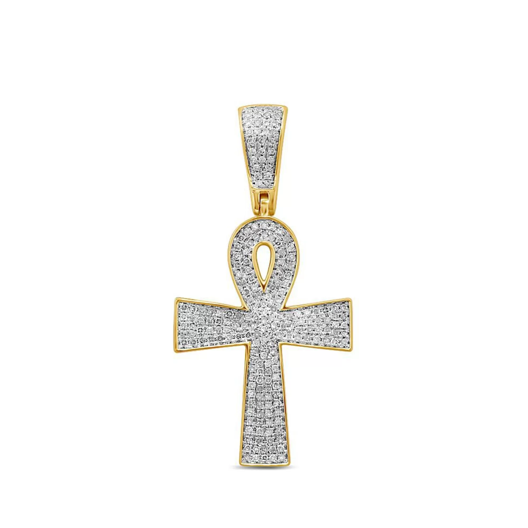 Bracelets^* 1/2 Ct. Tw. Diamond Cross Pendant In 10K Yellow Gold