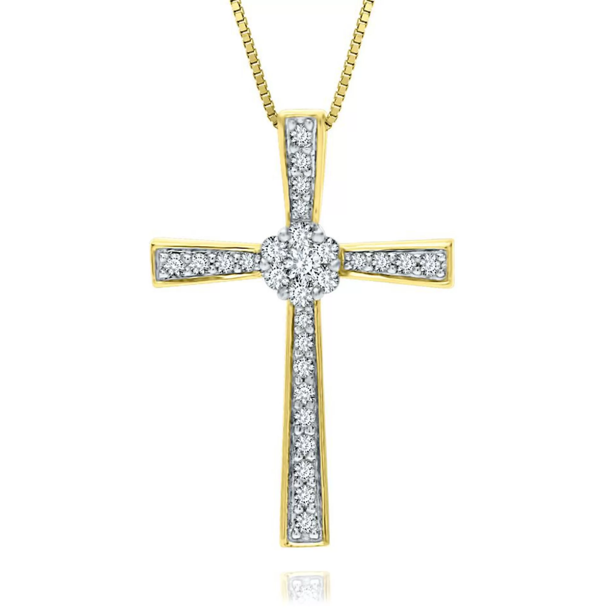 Necklaces & Pendants^* 1/5 Ct. Tw. Diamond Cross Pendant In 10K Yellow Gold